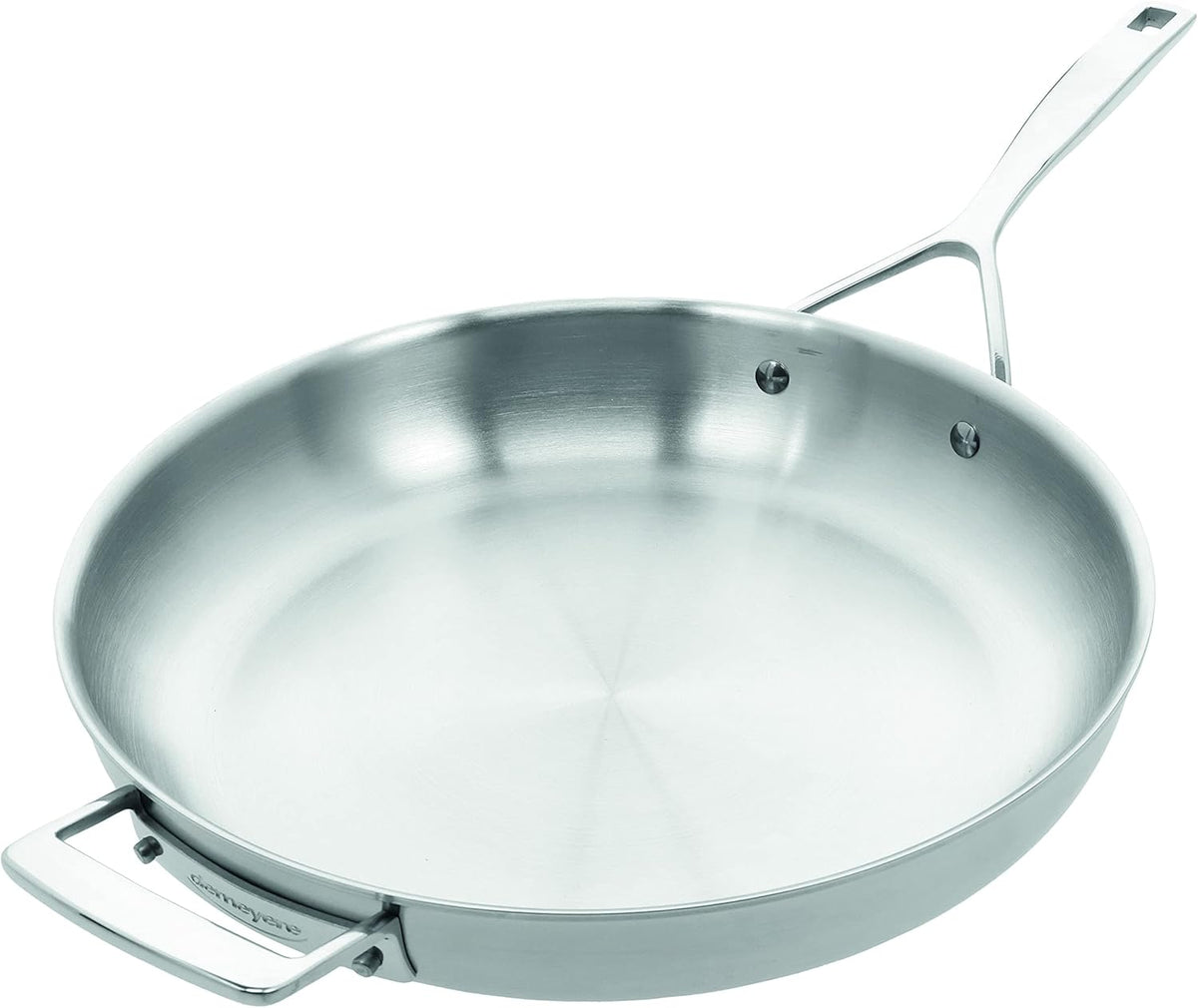 Demeyere Frying pan Essential 5 - Frying pan in stainless steel, suitable for all heat sources, incl. induction and oven, Energy efficient and fast heat conduction, 30 years guarantee - Ø 30 cm