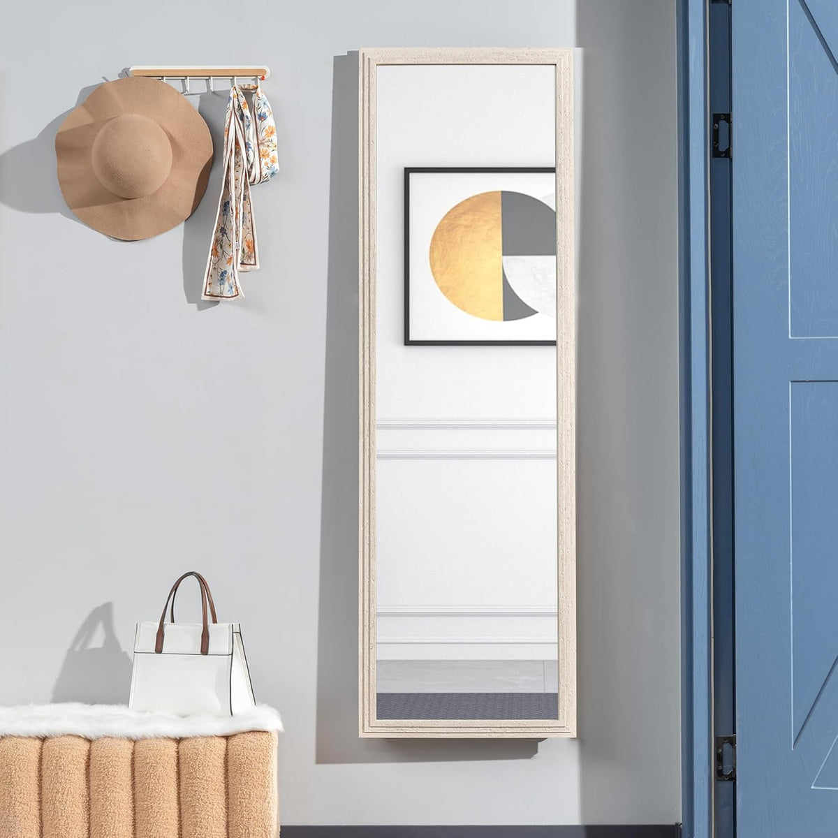 Full Body Spiegel – Staande Spiegel – Wandspiegel – Lichte Spiegel – Klassieke Spiegel – 160 x 50 cm – Veilig Gehard Glas