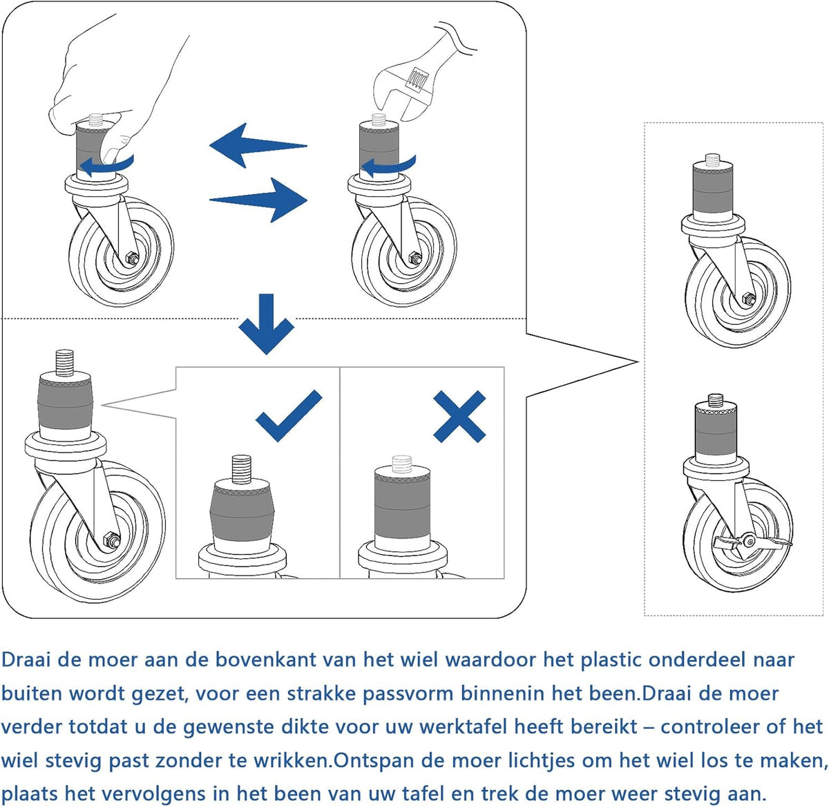 HARDURA Roestvrij Staal Tafel met Wielen 61×91 cm Rollen Zware Duty Commercieel Voedselbereidingstafels met Onderkast en Gegalvaniseerde Benen voor Restaurant Keuken Bar Hotel en Garages