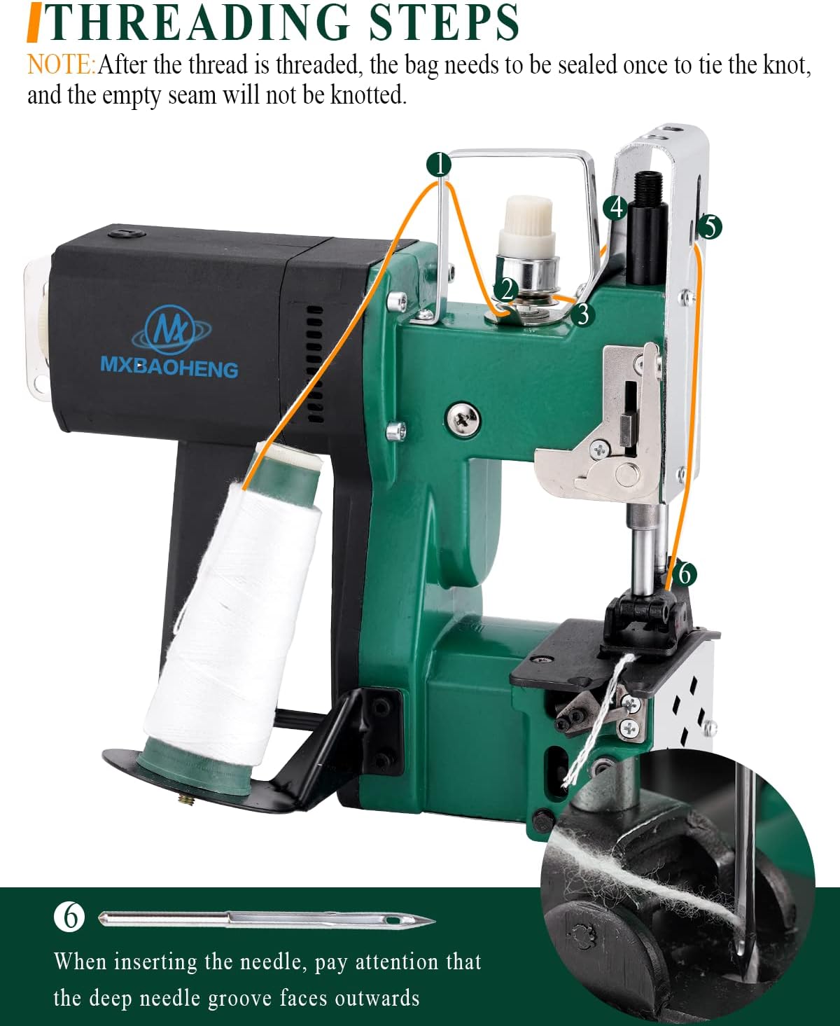 Zaknaaimachine – Draagbare Zaksluitmachine – Verpakkingsnaaimachine – Naaimachine Voor Zakken – Elektrische Draagbare Naaimachine – 220V – 190W Koperen Kernmotor