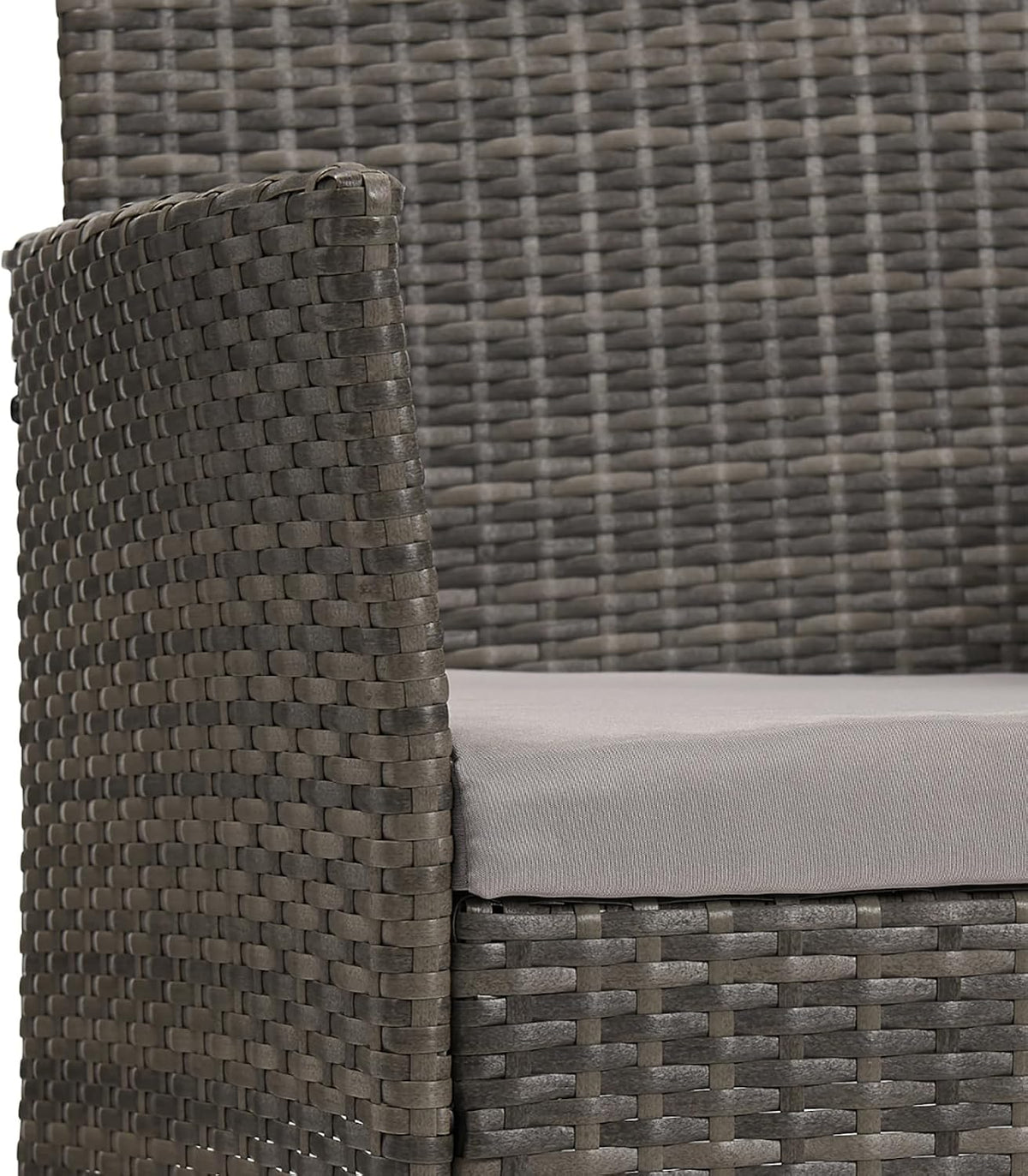 SVITA Brooklyn Garden Furniture Poly Rattan Dining Set Lounge Set Grey - QUORE