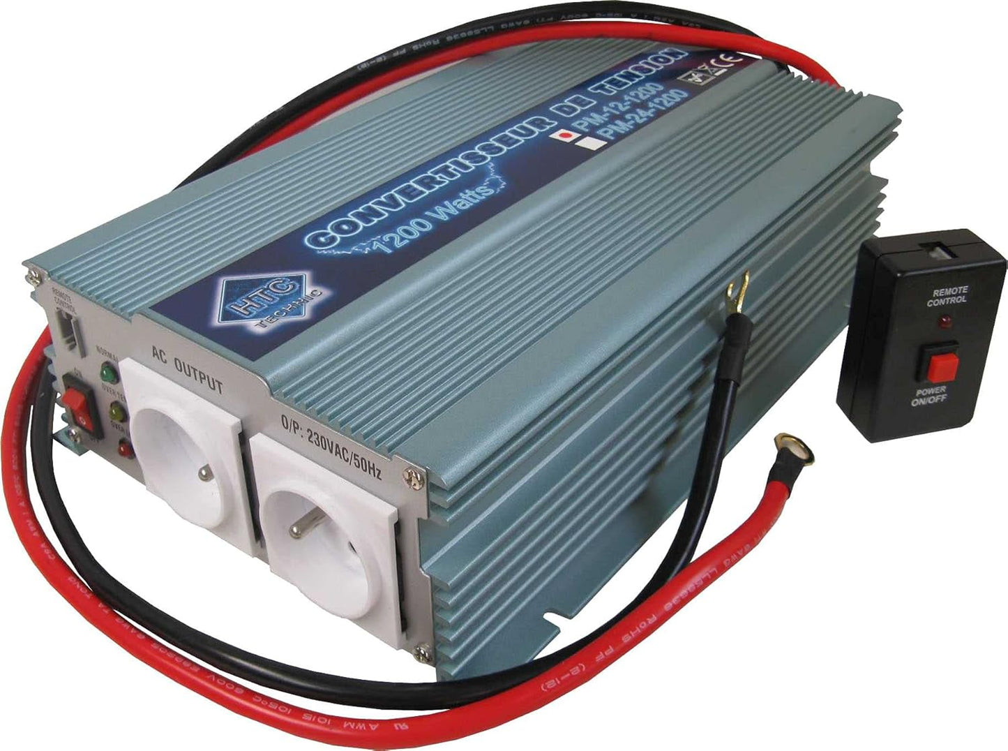 Converter Pm 12/220 V 1200 W met afstandsbediening, alle normen CD E Mark Lvd Rohs Plus USB-aansluiting 2 A