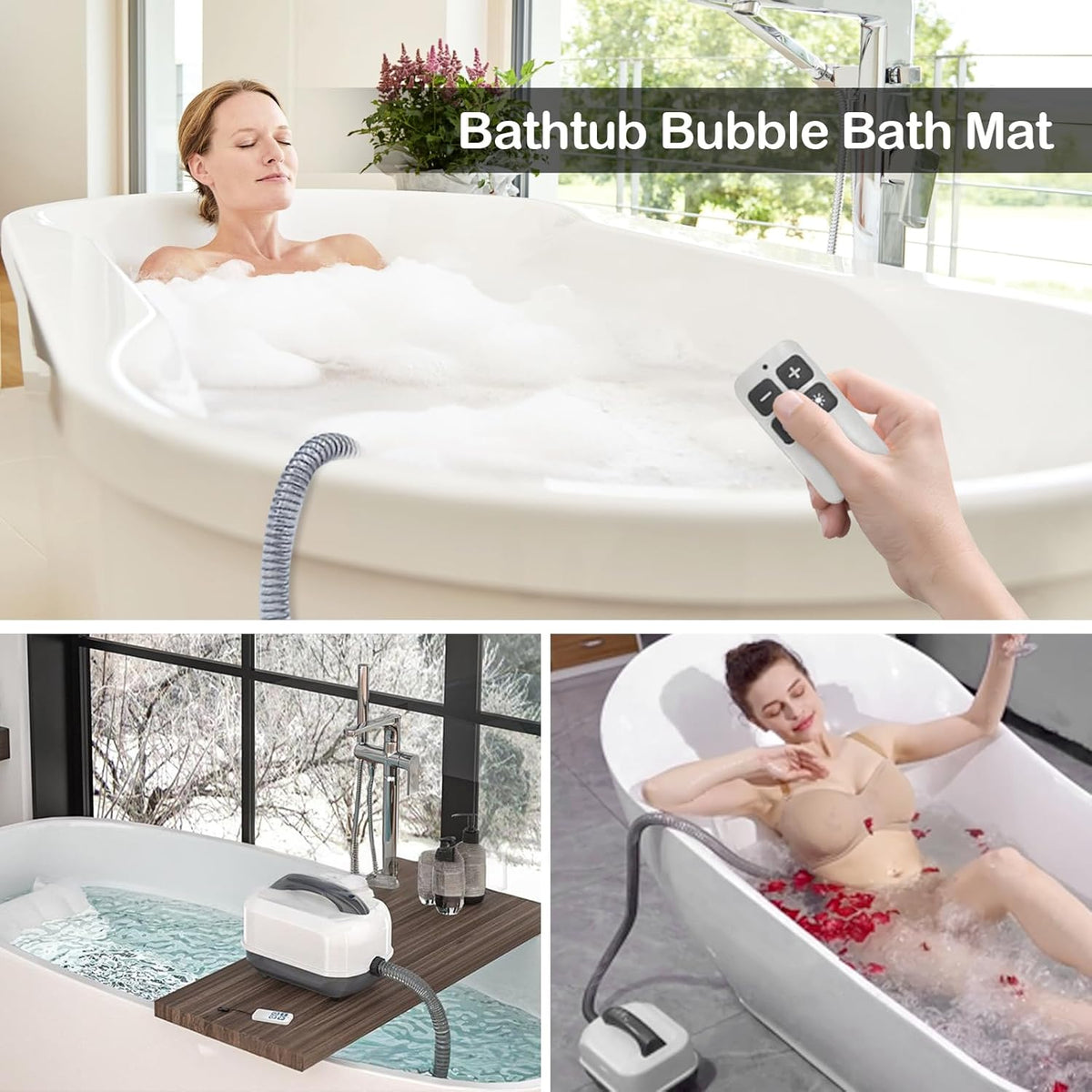 Buismat voor badkuip – Whirlpoolmat – Bubbelbadmat – Badmat – Massagemat – 114 sproeiers – 6 intensiteitsniveaus