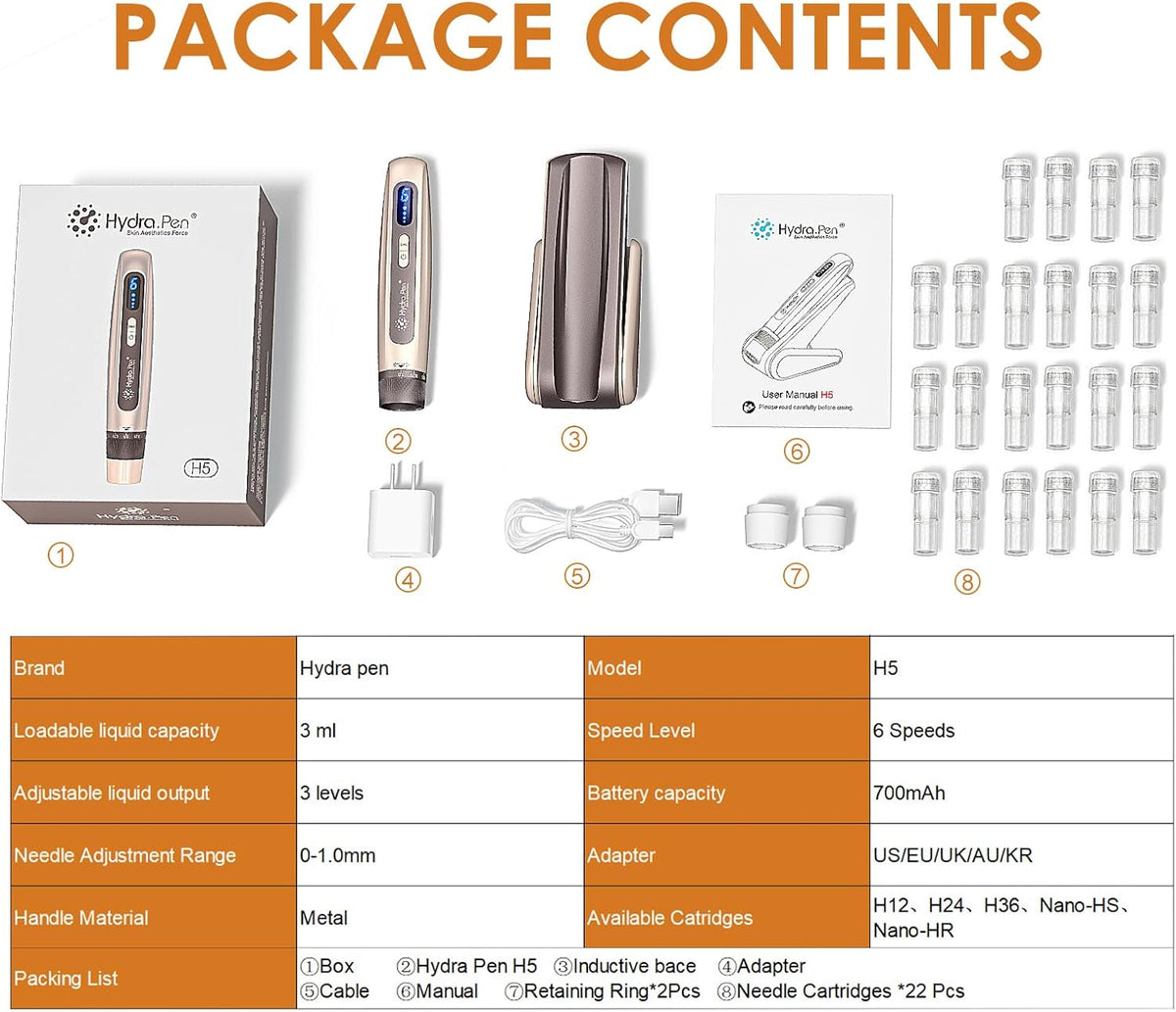 Professionele Microneedling Pen – Derma Pen – Microneedle Apparaat – Serum Applicator – Huidverzorgingspen – EMS Microstroom & Essence-Infusie – 6 Snelheden, Instelbare Naaldlengte 0-1,0 Mm
