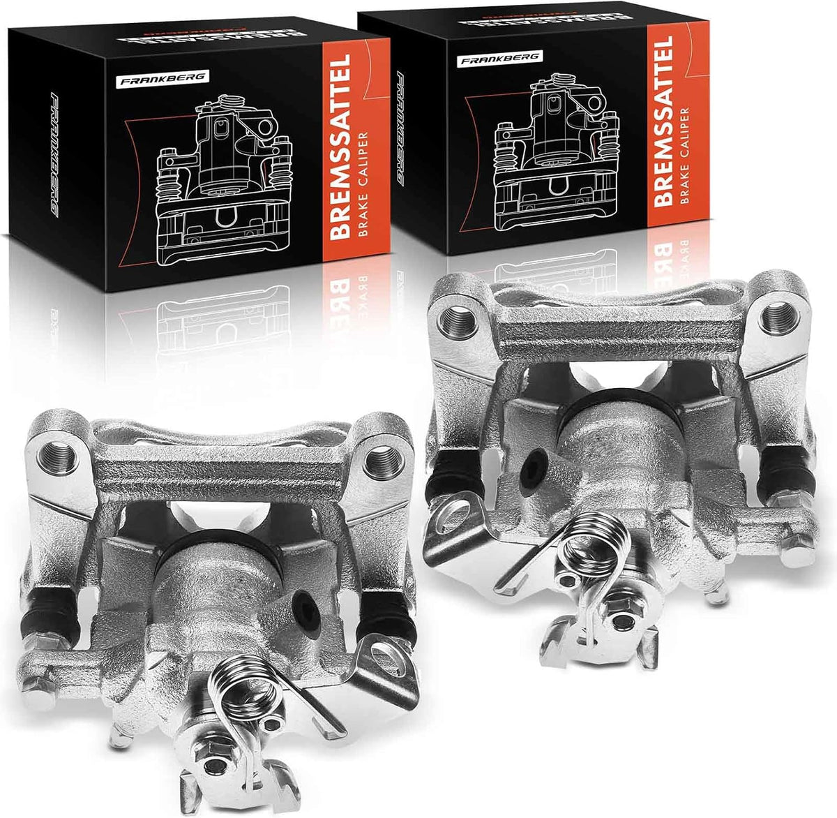 Frankberg 2x Brake Caliper Disc Brake Rear Left Right (with Bracket hole spacing 120mm) Compatible with Transporter IV S.h.a.r.a.n Alhamb.r.a Galaxy Replace# 7D0615424B