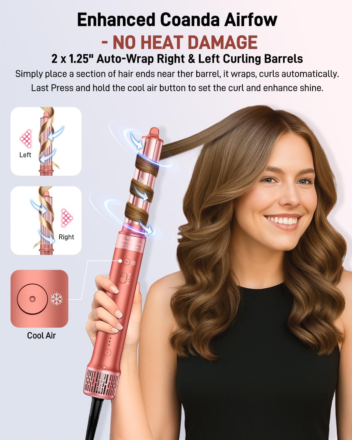5-In-1 Haarstyler – Airstyler – Föhnborstel – Krultang – Volumeborstel – Met Reistas – 110.000 Tpm Borstelloze Motor – Ionentechnologie Tegen Pluis