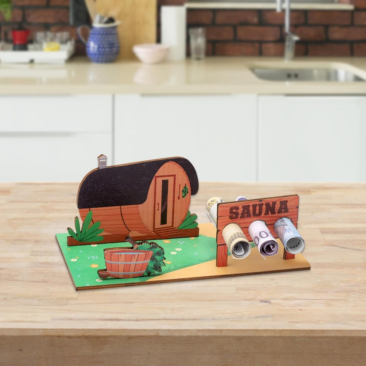 Regalos para sauna tarjetas de madera 3D rekken saludables, Decoraciones voor sauna Decoraciones saludables Vales para sauna, mini sauna accessoires de sauna como rekken de vacaciones Regalos