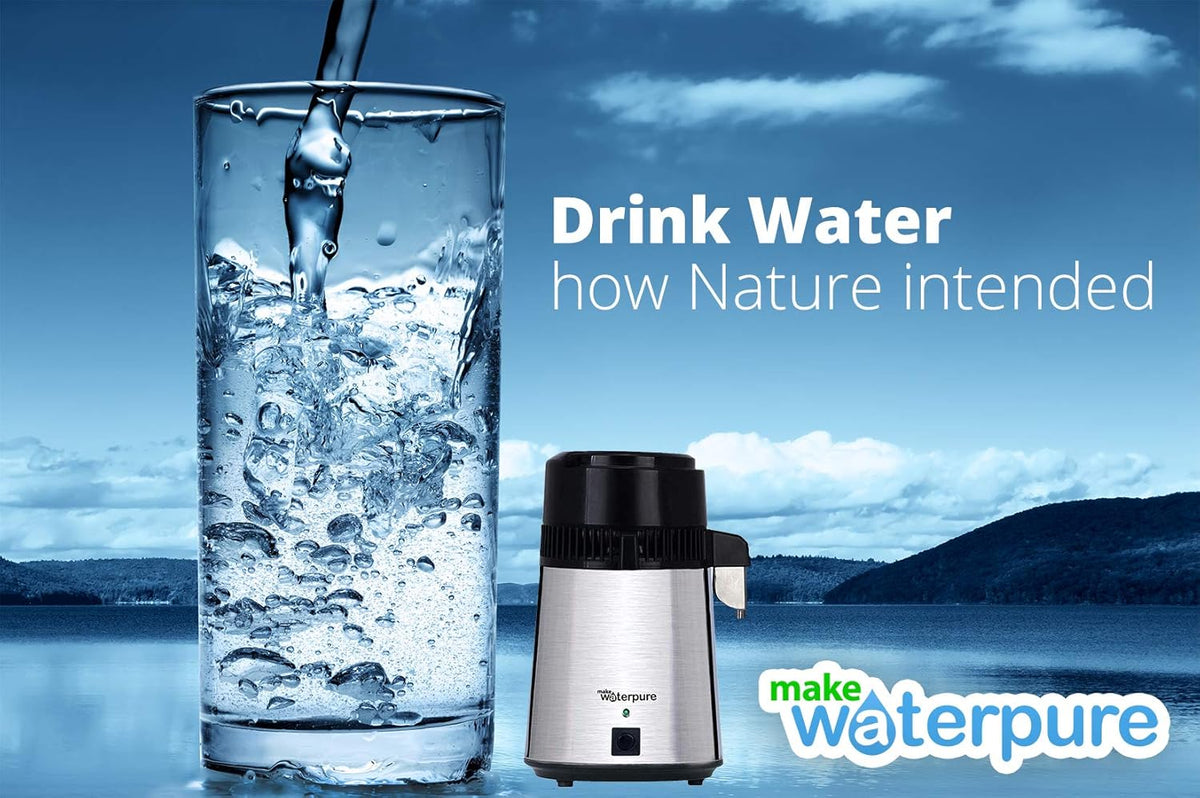 * Water distiller + 4 litre glass jug * Fastest device * + 12 filters! - QUORE