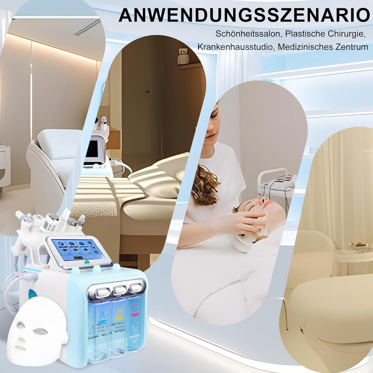 Hydrogen Oxygen Beauty Machine – Professioneel Gezichtsverzorgingsapparaat – Huidverzorgingsapparaat – Schoonheidsapparaat – Beauty Spa Apparaat – 7-in-1 met 6 functiekoppen – Waterstof- en zuurstoftechnologie