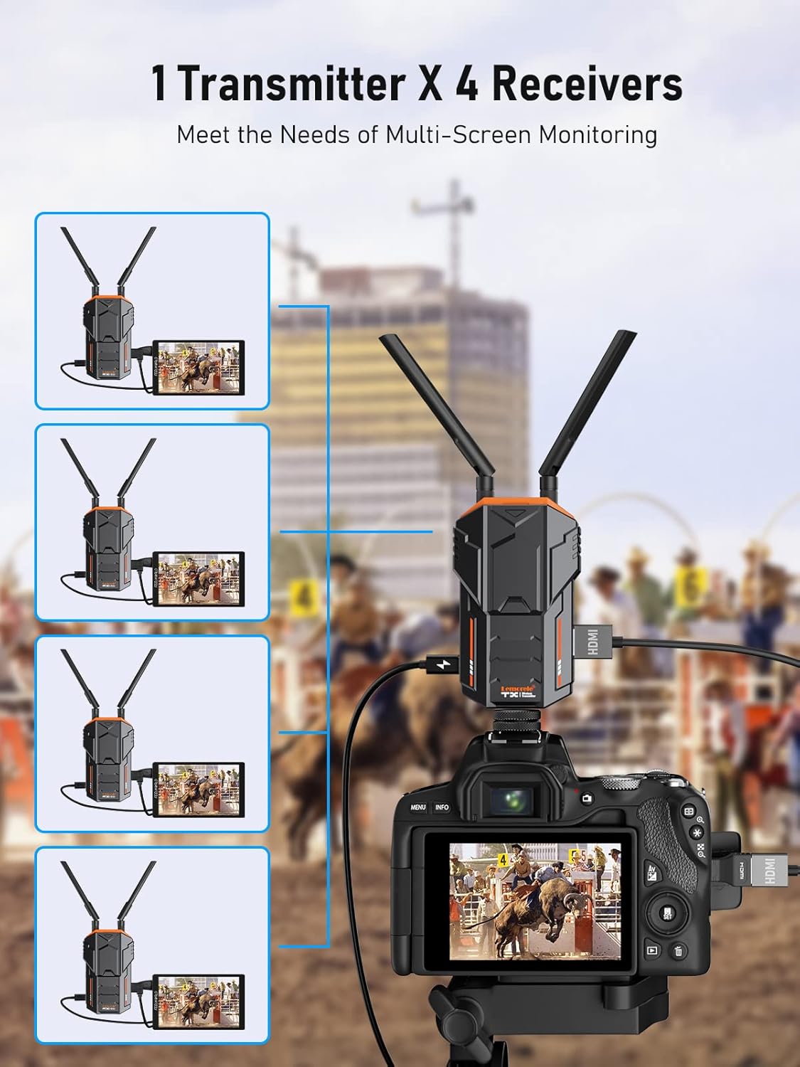 Draadloos Video-overdrachtssysteem – Draadloze HDMI Zender En Ontvanger Set – HDMI Extender – Draadloze Beeldzender – Videozender – Tot 200 M Bereik – 0,06 S Ultralage Vertraging