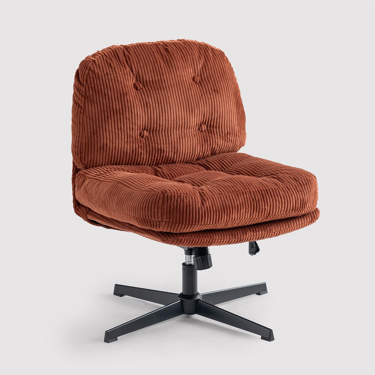 MEUBLE Cosy Bureaustoel, ergonomische bureaustoel met in hoogte verstelbaar, kantelfunctie, 360 graden draaibaar, voor kantoor, corduroy, rouge
