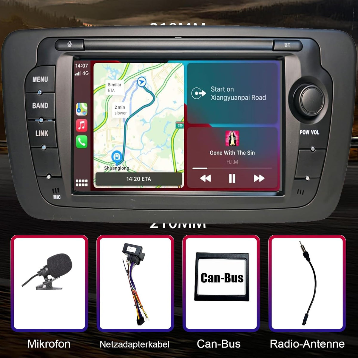 Autoradio – Auto Radio – Wagenradio – Inbouwradio – Multimedia Radio – Wireless CarPlay & Android Auto – 7 Inch Touchscreen – Bluetooth 5.0 Handsfree