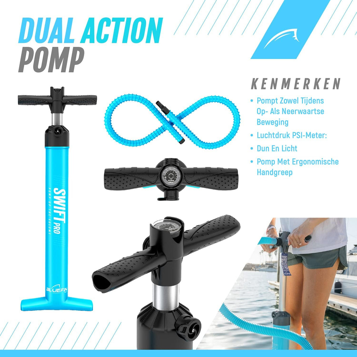 Bluefin Cruise SUP opblaasbaar stand-up paddleboard | Premium paddleboard-accessoires | Meerdere maten: Kinderen, 9'8, 10'4, 10'8, 12', 15'