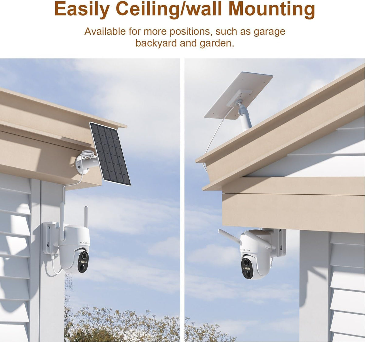 Beveiligingscamera's voor thuis draadloos buiten, draadloze wifi-buitencamera, 360-camera op zonne-energie, PTZ, PIR-sensor, 2K HD-kleurennachtzicht, 2-weg-spraak, IP66 waterdicht, 2-pack