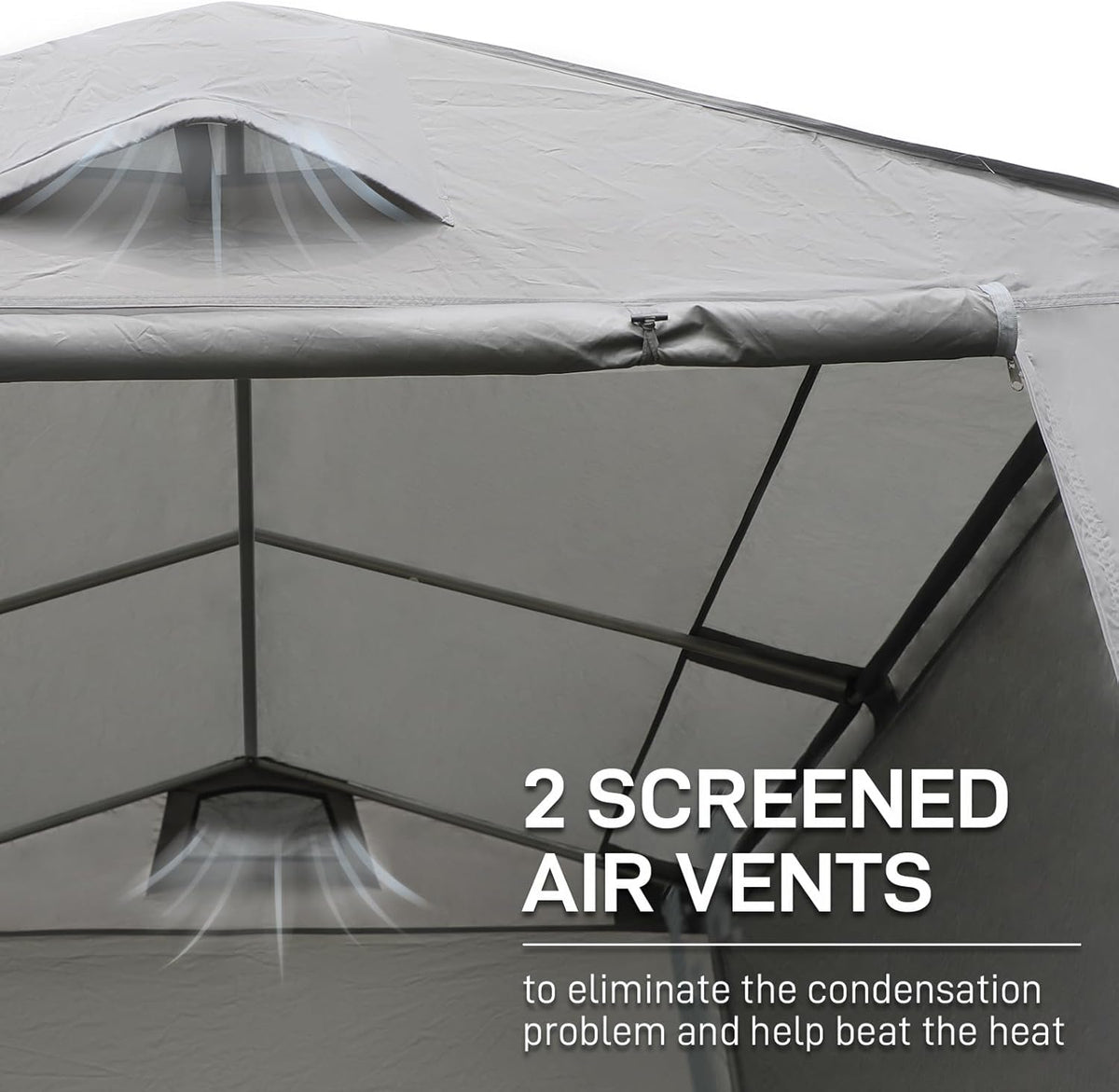 EVER ADVANCED tool shed 9.8m³ tool tent 230x190x225cm, waterproof bicycle garage with 2 vents, bicycle shed multifunctional, grey - QUORE