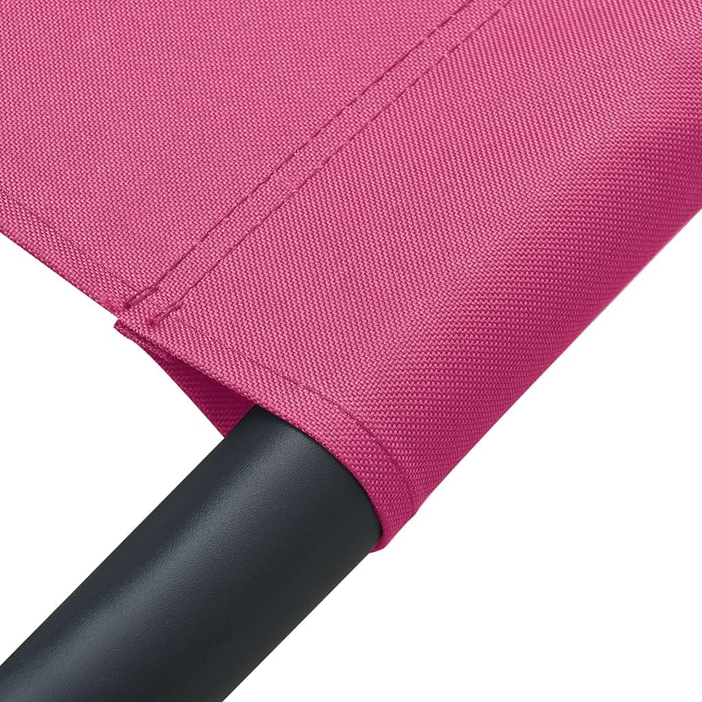 Buitenligstoel – Zonnebed – Ligstoel – Strandstoel – Tuinstoel – Roze Kleur – Waterafstotend Oxford Stof – Grote Zonnekap Met Kussen