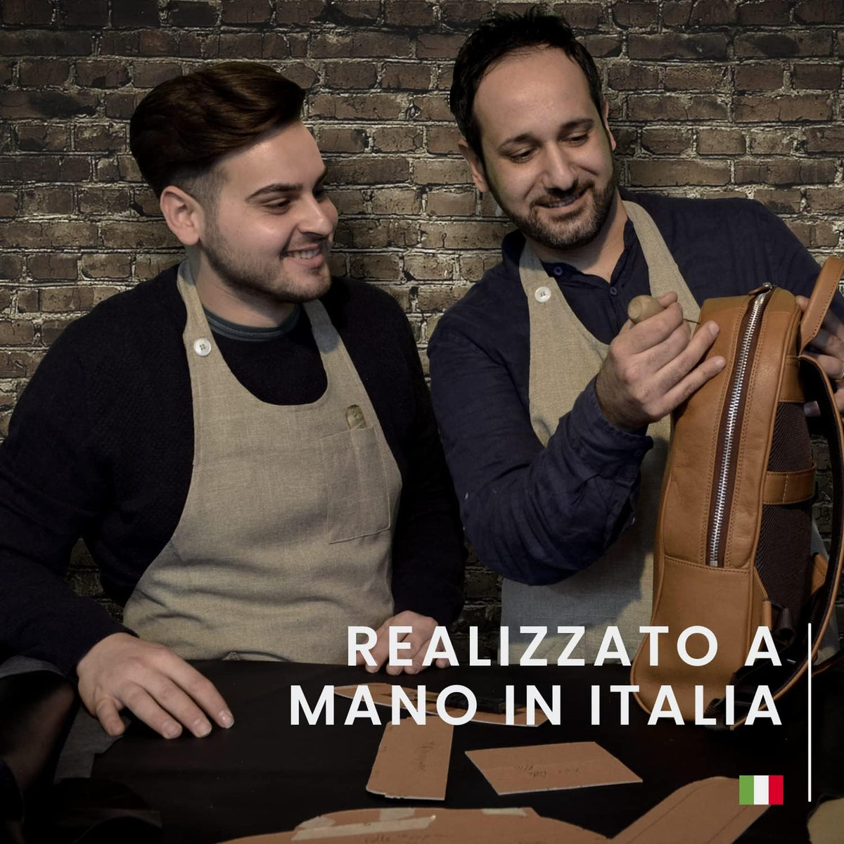 Bureauset 6-delig - 100% Volnerf Leer, natuurlijke look - Handgemaakt in Italië door ambachtslieden - Elegant en functioneel, ideaal voor op kantoor - Zwart