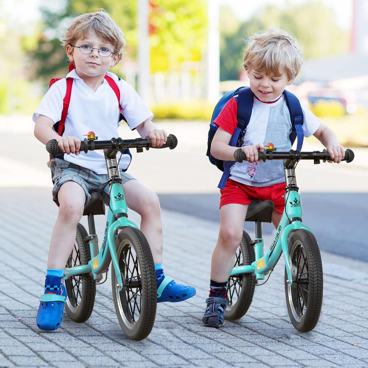 16 Inch Loopfiets Voor Kinderen Van 5-8 Jaar, Loopfiets Met Remmen, Verstelbaar Zadel, Lichtgewicht Koolstofstalen Frame Met Beugel, Stabiel En Duurzaam,Groen