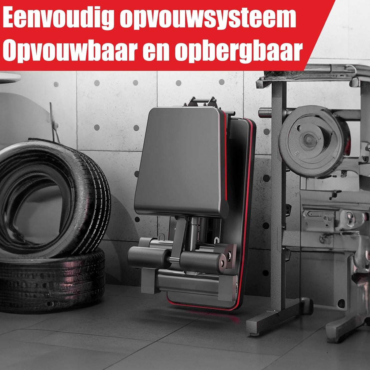 DH FitLife Halterbank, inklapbaar, verstelbaar, schuine bank & platte bank voor bankdrukken, rugtrainer en buiktrainer, trainingsbank, fitnessbank, multifunctioneel voor fitness en krachttraining,