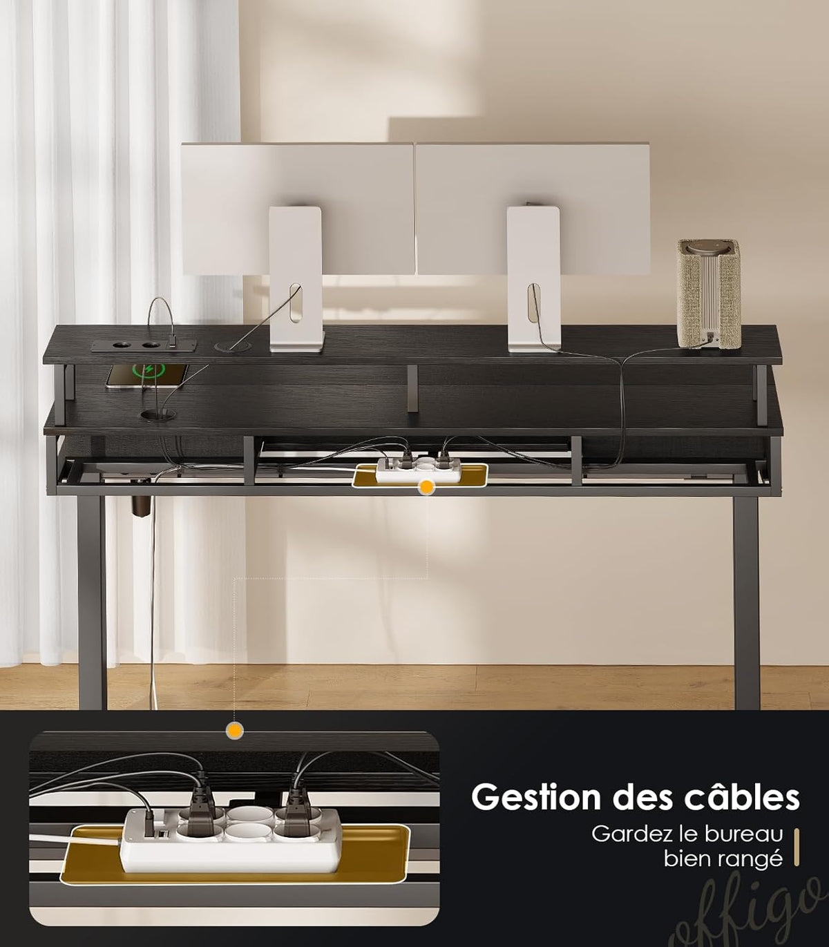 Bureau Verstelbaar – Zit-sta Bureau – Elektrisch Bureau – Computerbureau – Schrijftafel – In Hoogte Verstelbaar 78-120 cm – Met 2 Lades en USB Poorten