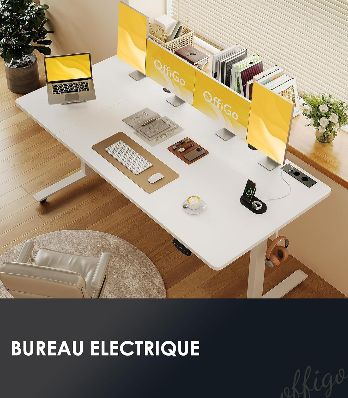 Zit Sta Bureau – Elektrisch Bureau – Hoogte Verstelbaar Bureau – Bureautafel – Staande Werkplek – 180 cm Breed – 2 Geheugenfuncties & USB Poorten