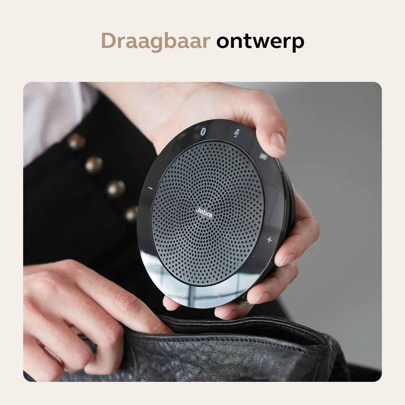 Jabra Speak 510+ Speakerphone - Microsoft-gecertificeerde Draagbare Conferentiespeaker met Bluetooth Adapter en USB - Verbind met Laptops, Smartphones en Tablets