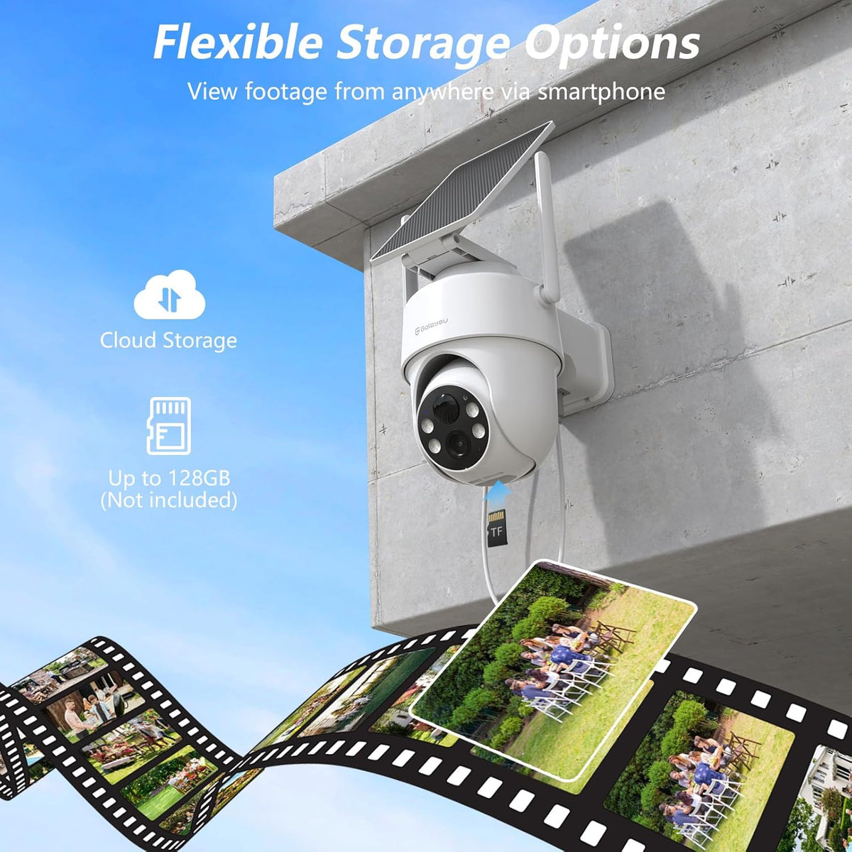 Draadloze Bewakingscamera – Beveiligingscamera – Wifi Camera – Buitencamera – Accu Camera – 2K Resolutie – IP65 Waterdicht – Kleurennachtzicht Met Sirene