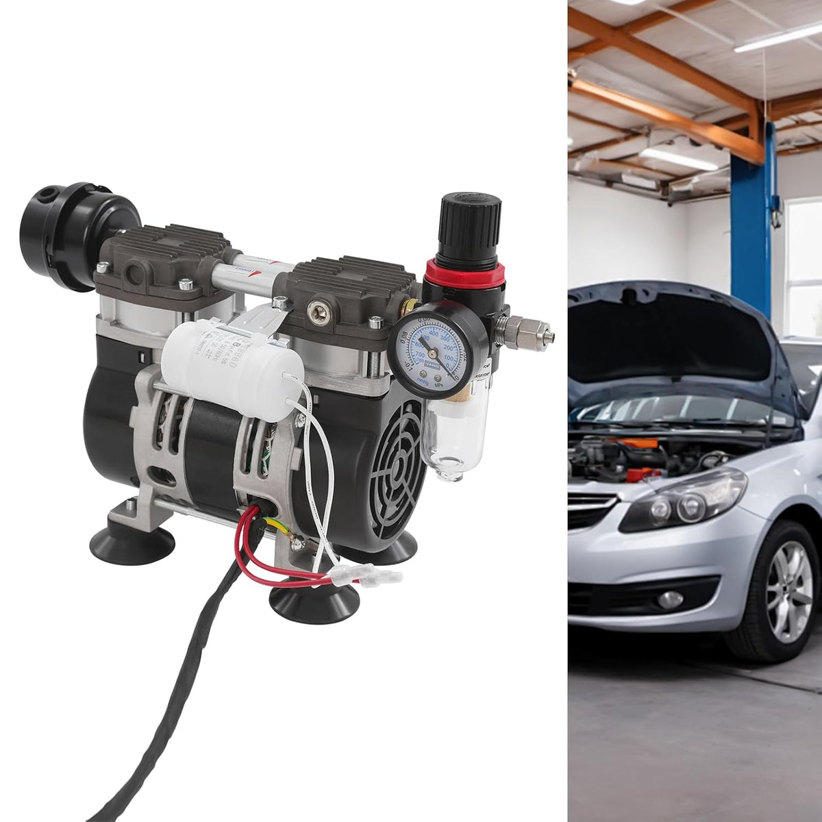 Vacuümpomp – Olievrije Pomp – Compressorpomp – Elektrische Vacuümpomp – Medische Vacuümpomp – Compacte Aluminium Behuizing – Stil Geluid 56 dB