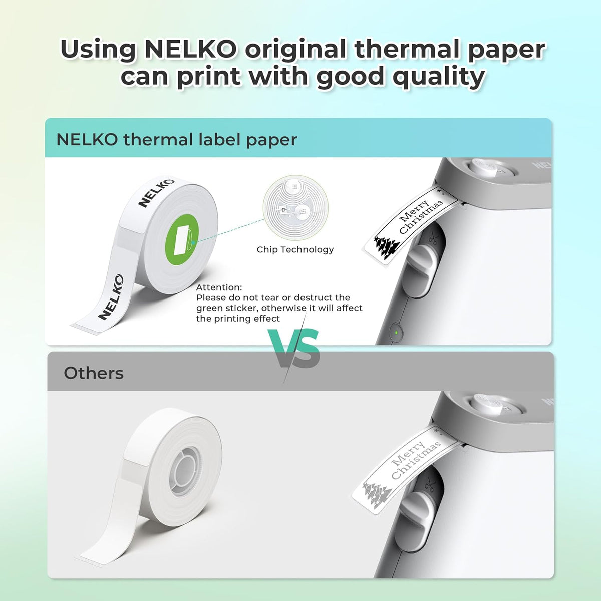 Nelko P21 Draagbare Bluetooth-labelmaker, draadloze stickerprinter met meerdere sjablonen voor thuiskantoororganisatie en opslaglocatie, met 3 rollen thermische tape (14 x 40 mm), wit