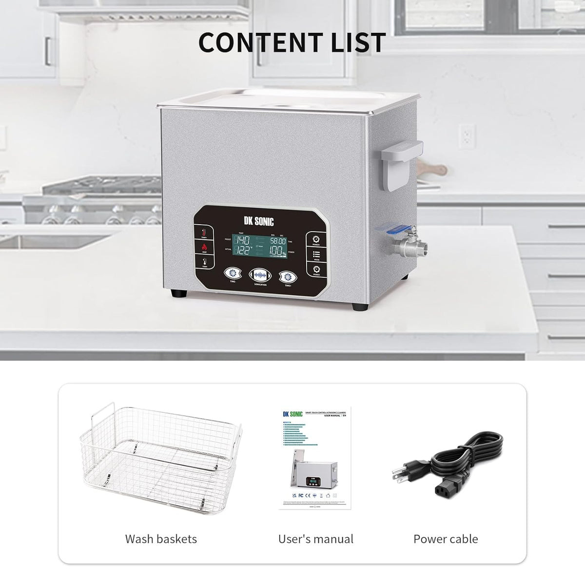 Ultrasone Reiniger – Ultrasoon Bad – Carburateurreiniger – Sieradenreiniger – Printplaatreiniger – 10L Roestvrij Stalen Tank – 240W Met Intelligente Touchbediening