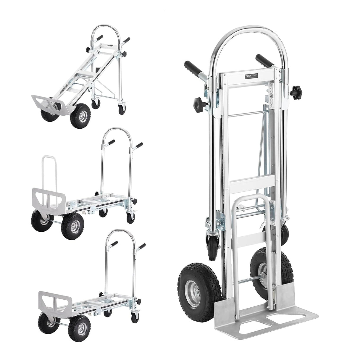 Opvouwbare 4-In-1 Steekwagen – Verhuiswagen – Transportwagen – Platformwagen – Trolley – 454 Kg Draagvermogen – PU-Wielen