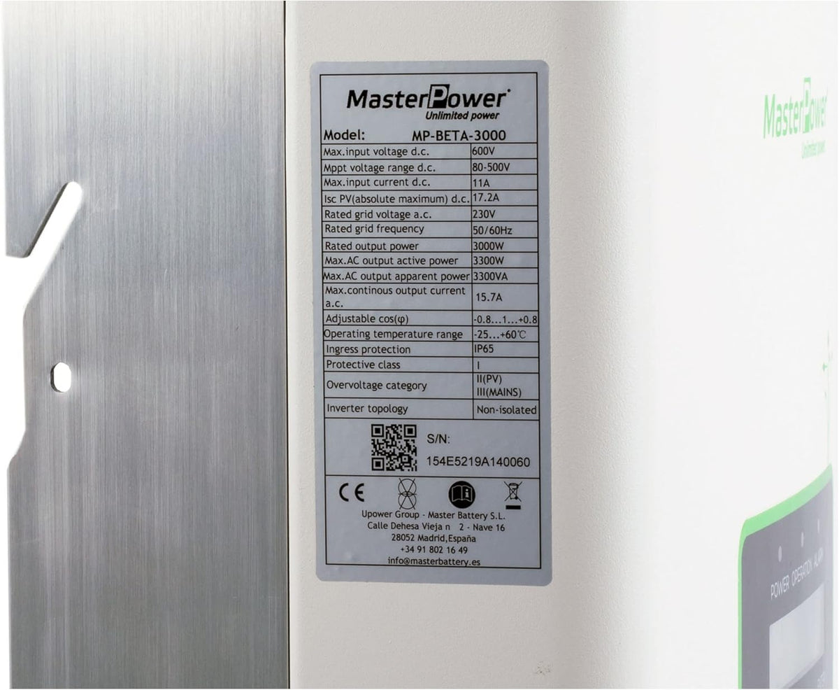 Master Power Solar inverter, grid injection, 3000 W, single-phase </font></font>