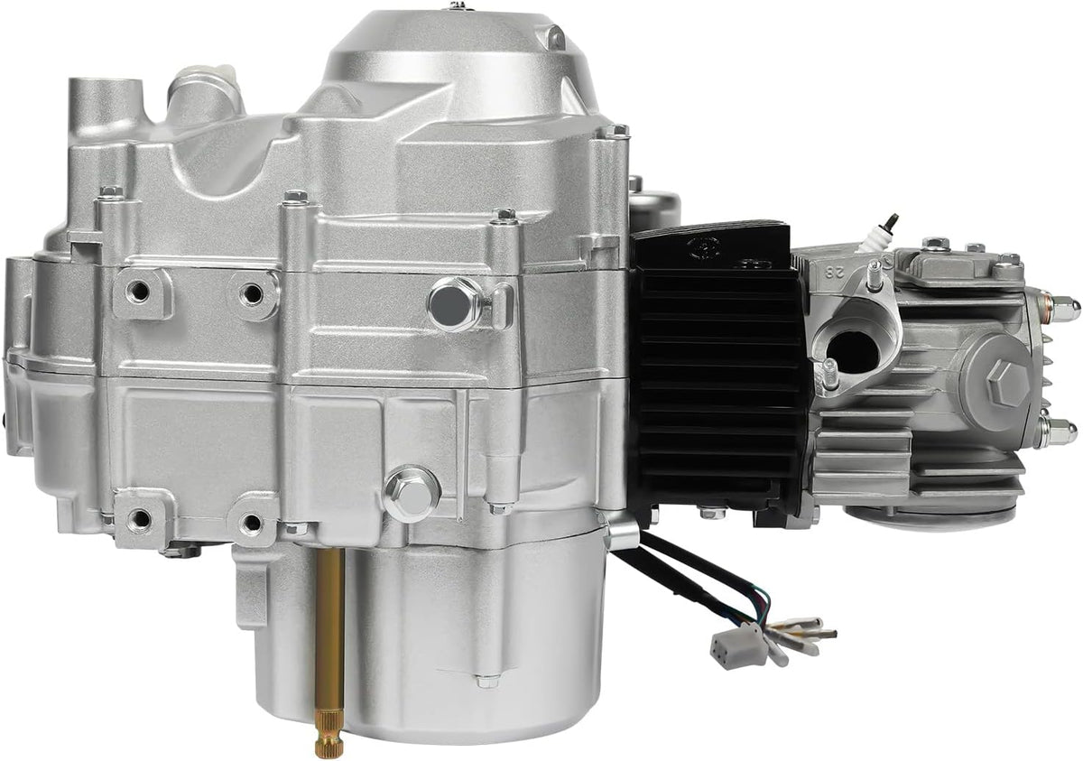 DIFU 125cc motor dirtbike motor kit semi-automatic, 3 speed & 1 reverse pitbike electric start motor with wire harness, CDI 4-stroke engine, ATV, Mini Quad motorcycle motor, go-kart pocket - QUORE