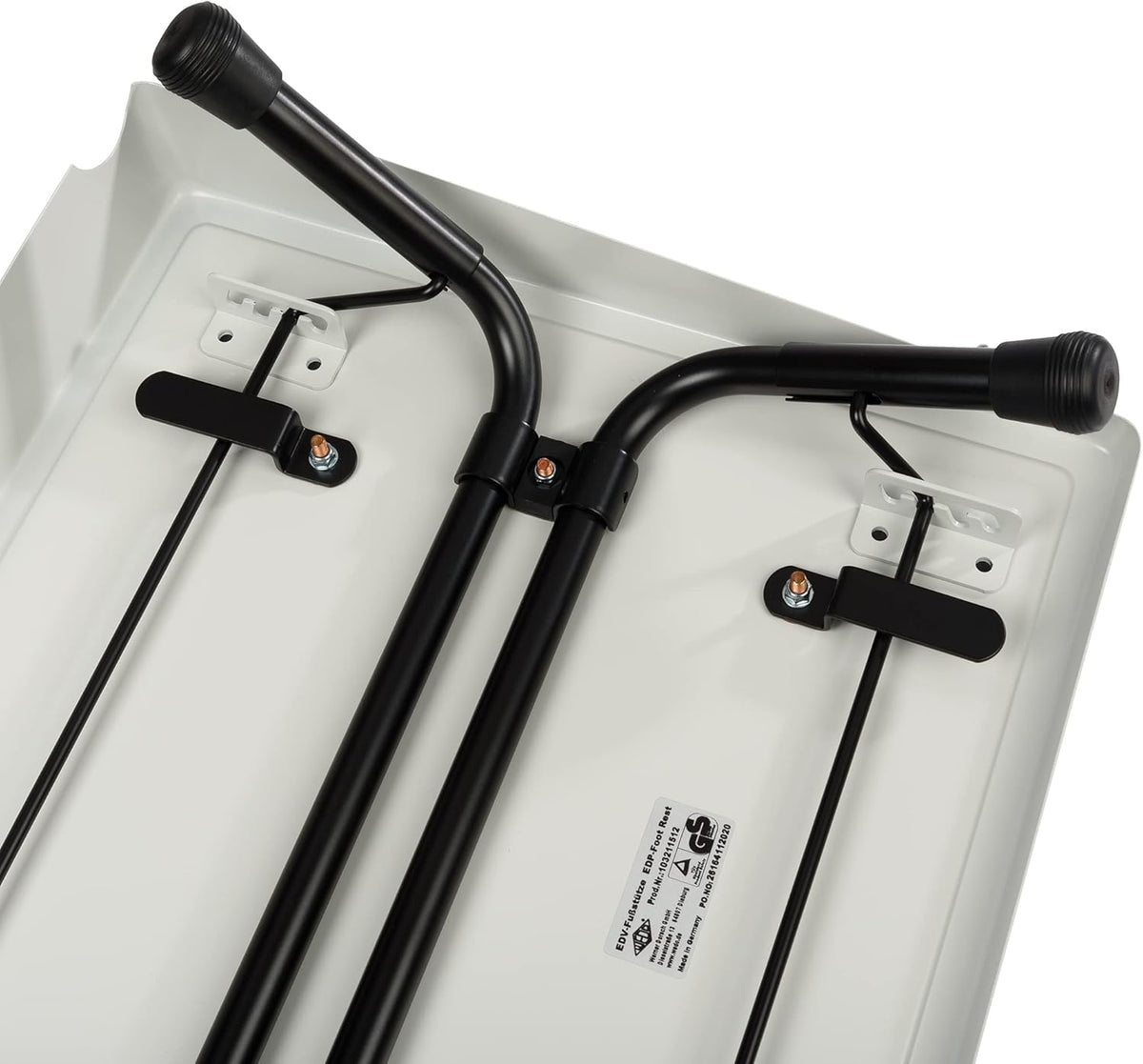 Wedo 103211512 voetensteun EDV, plaatstaal, antislip rubberen bekleding, 4 treden helling, afgeronde randen, rubberen voetjes, TÜV/GS getest, lichtgrijs