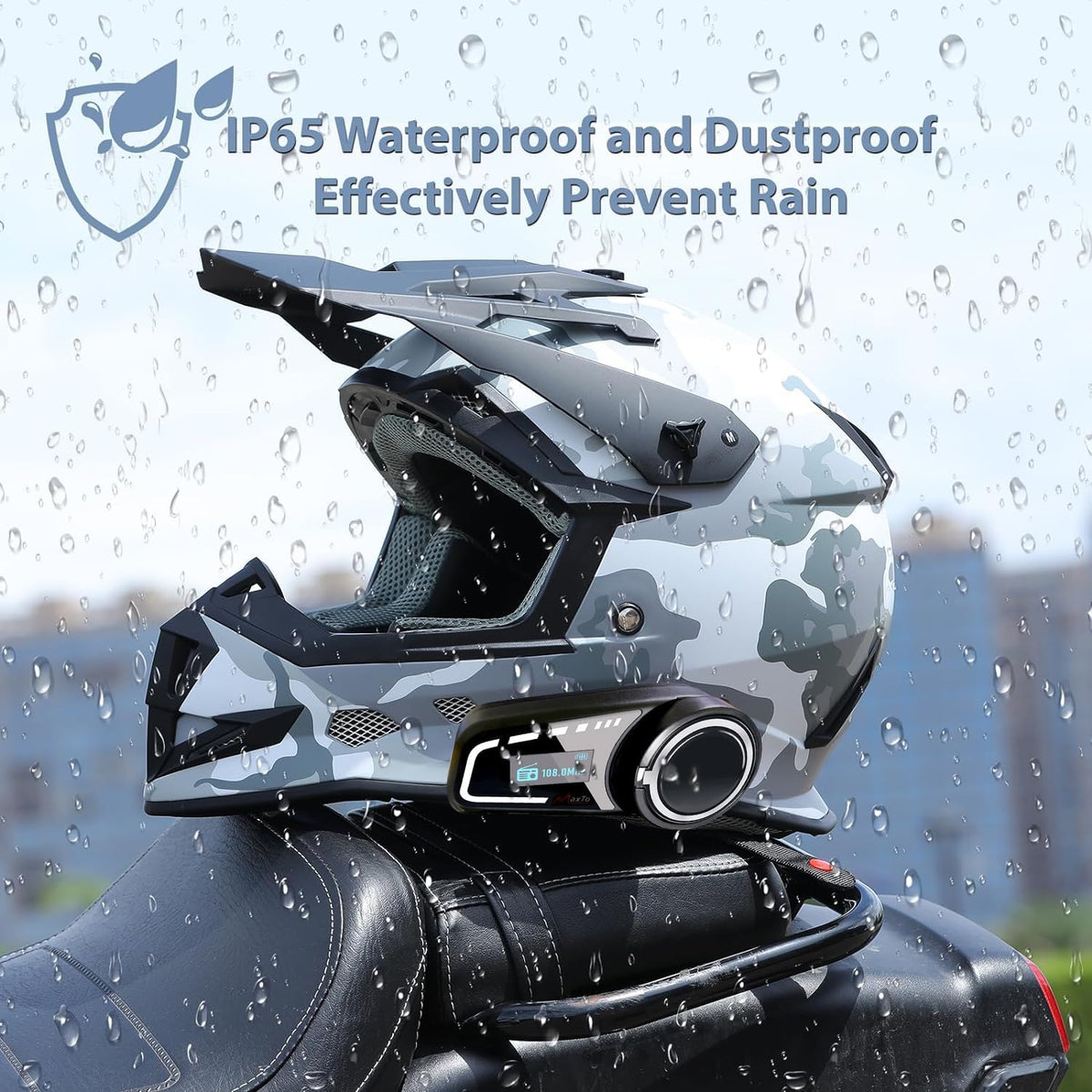 QSPORTPEAK M2C Motorfiets Intercom Headset Luidsprekers, 1000 m 6 Rijders Motorbike Intercom Universele Bluetooth Motorhelm Communicatie Systeem Spraakwijzerplaat/Bruikbaar tijdens het opladen (2