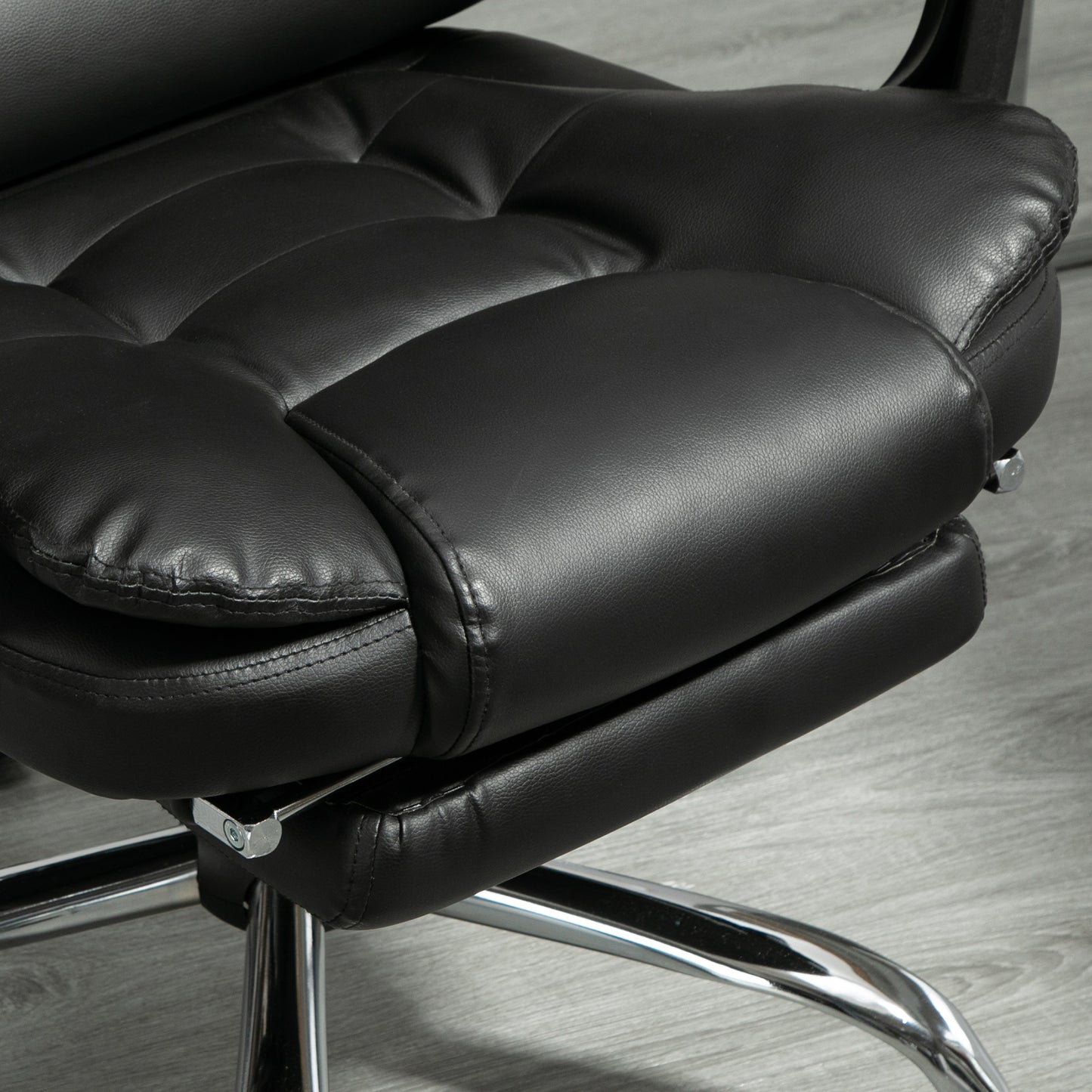 Bureaustoel – Office Chair – Bureau Stoel – Computerstoel – Bureaustoelen voor Volwassenen – Verstelbare Rugleuning – Inklapbare Voetsteun – Hoogte Verstelbaar – Zwart