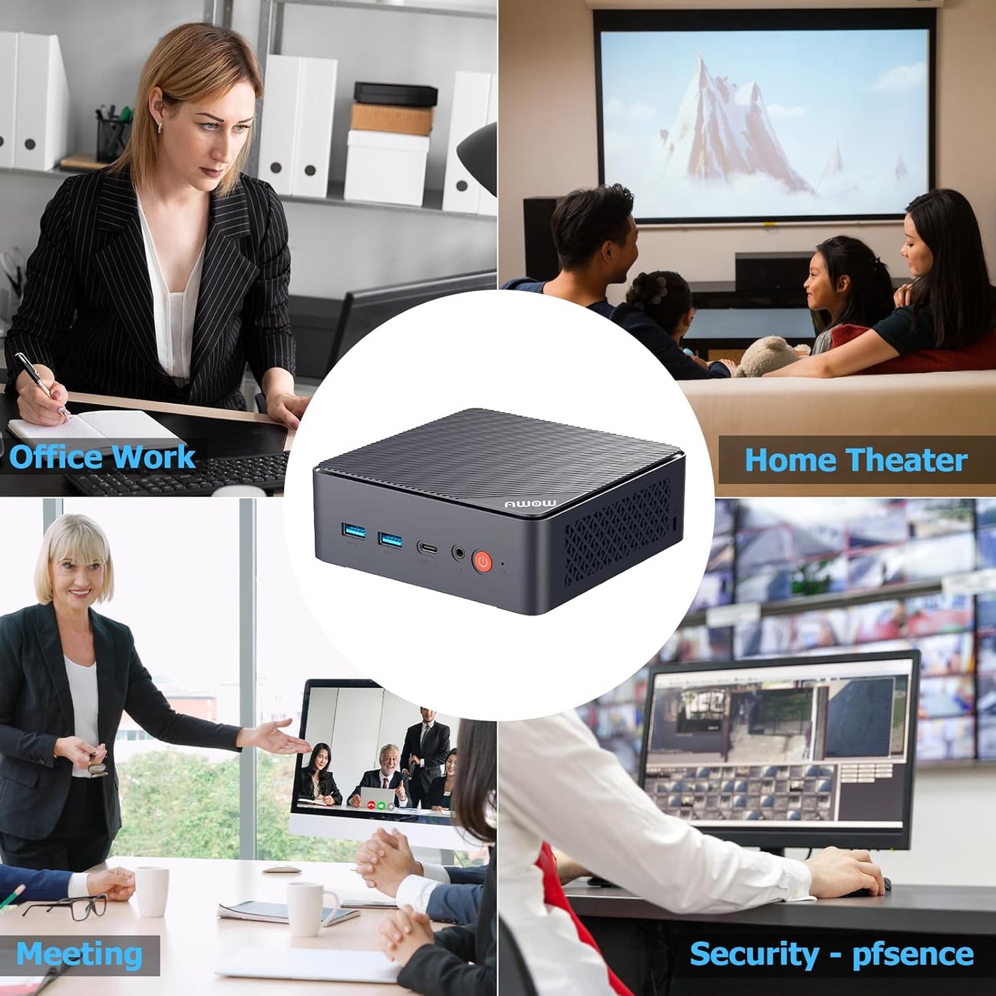 AWOW Mini PC W-11 Pro Twin Lake-N N150 Quad Core 3.60GHz, 16GB DDR4 3200MHz 512GB M.2 PCIE3.0 SSD Mini Desktop Computer, Micro PC Dual Display HDMI DP 4K@60Hz Dual RJ45 Gigabit Ethernet, AX101 - QUORE