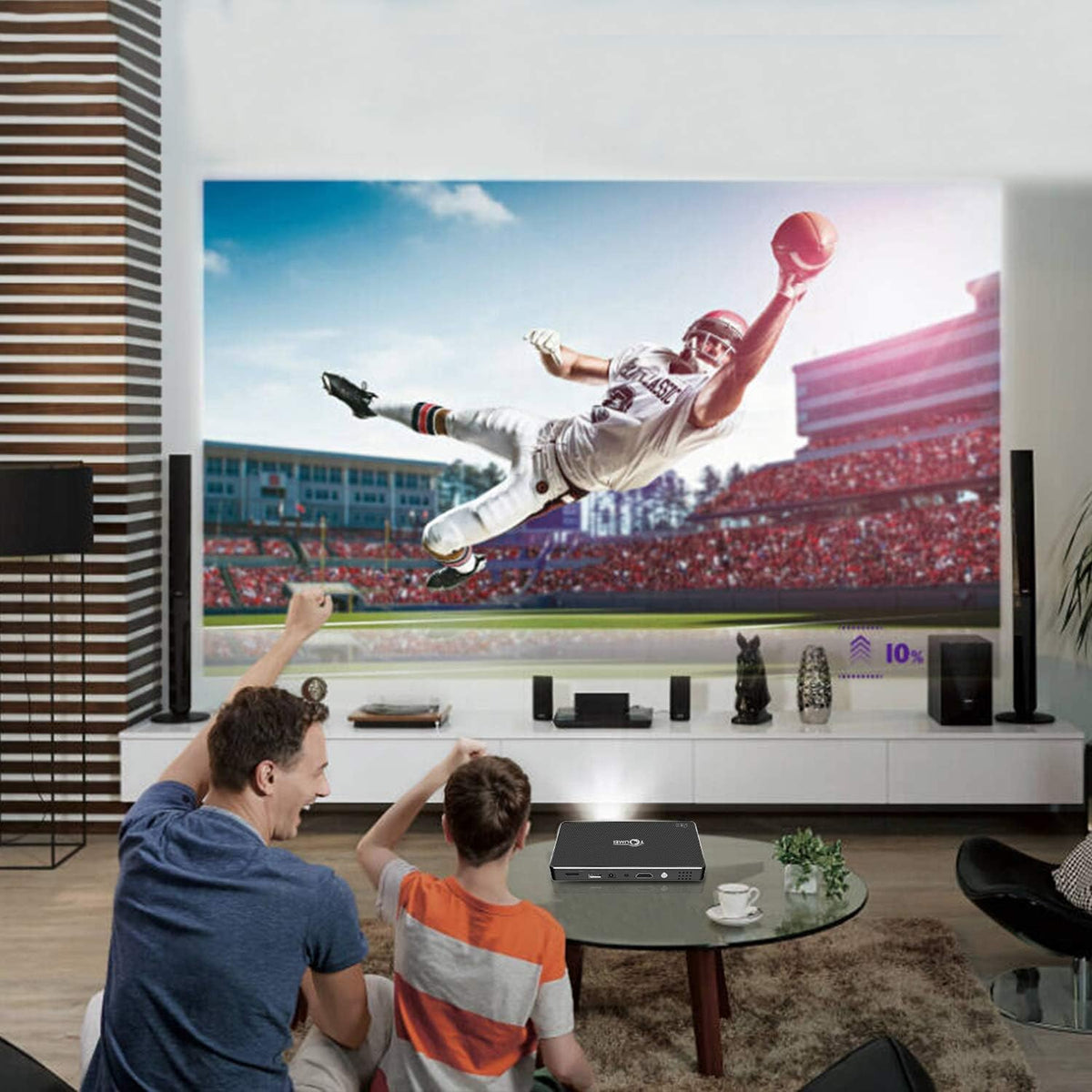 TOUMEI C800S Mini projector beamer, Android 7.1 videoprojector LED draagbare home theater videobeamer c800s