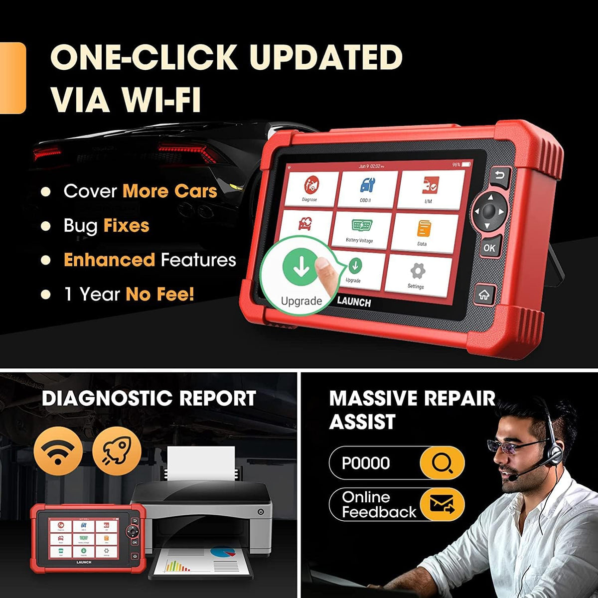LAUNCH Lanceer CRP919X OBD2 Auto Diagnostics, Bidirectional Scan, All Car Diagnoses Systems, Recovery Service 31+, IMMO, FD/DOIP CAN, 2 jaar gratis update