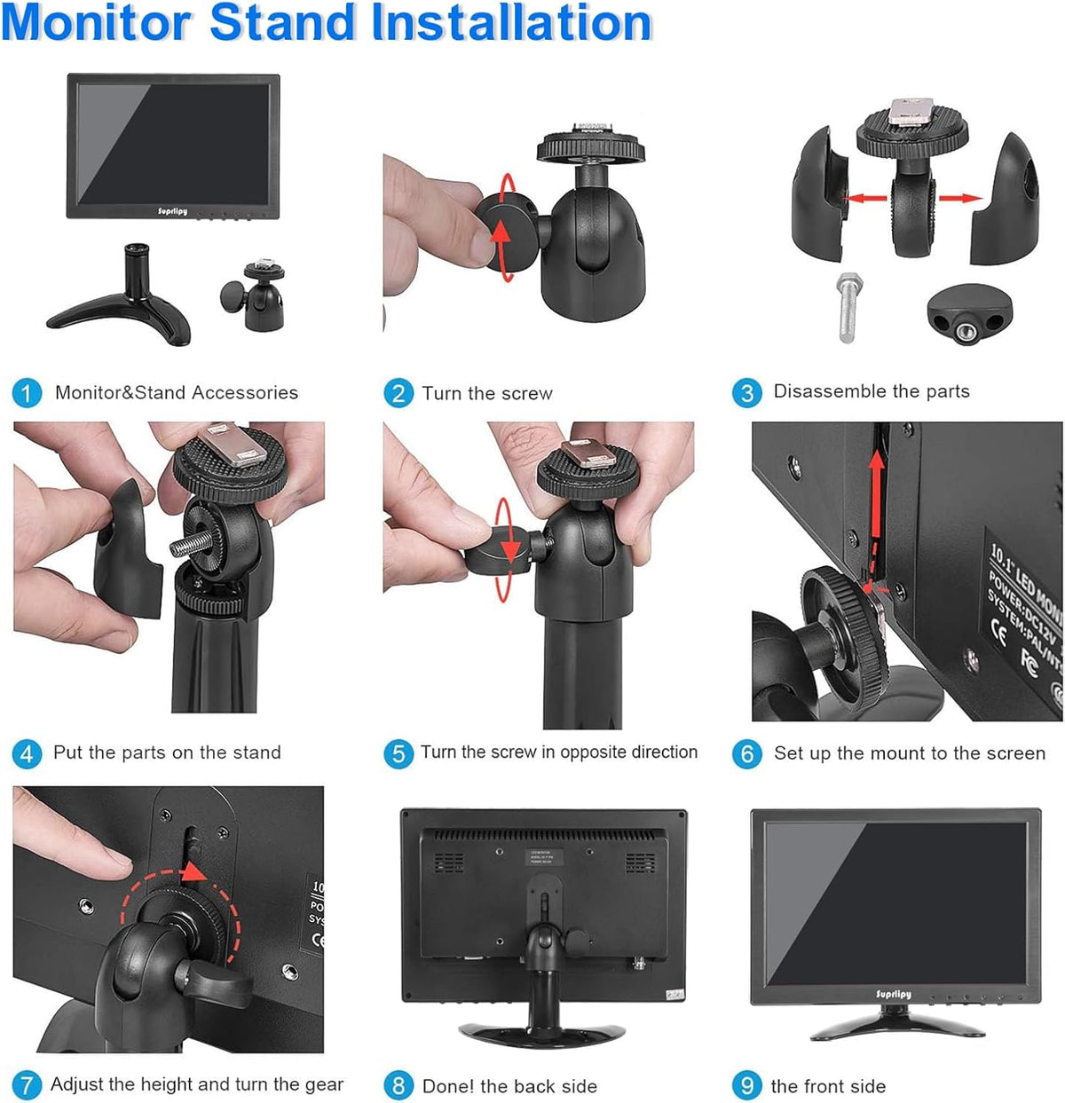 10 inch FHD kleine IPS Monitor LCD Scherm 1920x1200 60Hz 16:10 met BNC VGA AV Ingang Ingebouwde Lounspeakers voor CCTV Beveiligingscamera DVR PC STB Game Console