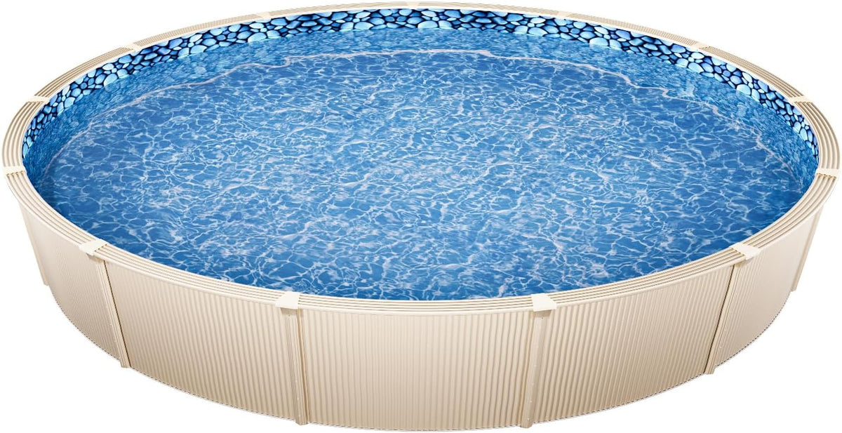 VEVOR Ronde zwembadafdekking voor zwembad, diameter 21 voeten, bescherming voor bovengrondse zwembadwanden, 137 cm, overlappende stijl, zwembadbekleding van vinyl