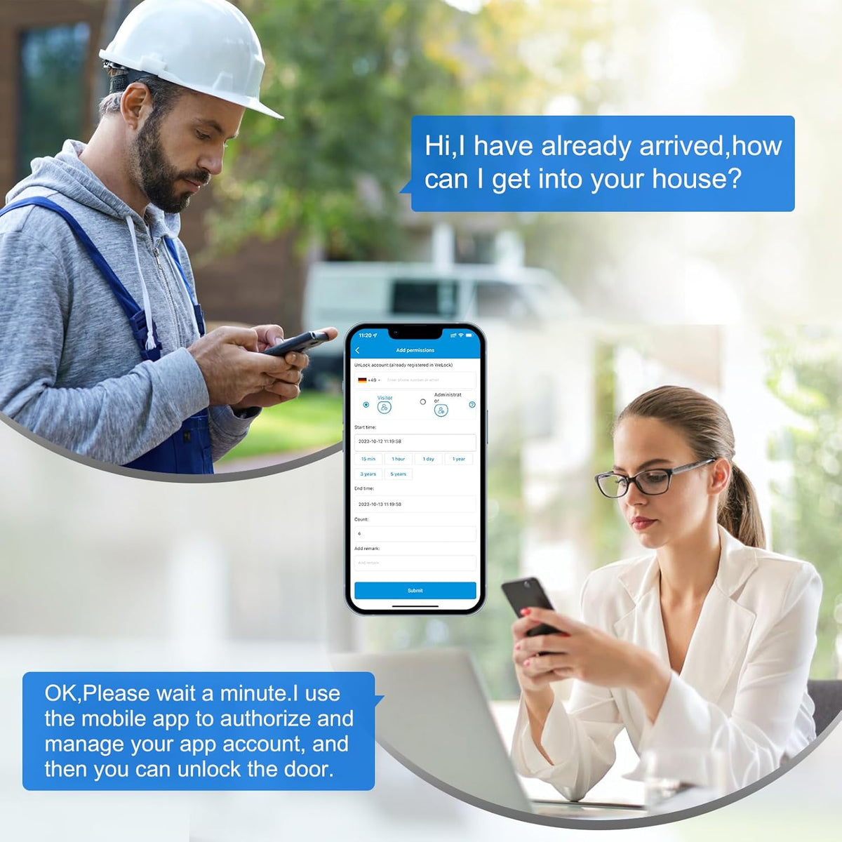 WELOCK Vingerafdruk Smart Deurslot Keyless 5-in-1 Elektronisch Slot, Bluetooth APP Smart Deurslot Lock Door, RFID-kaart, IP65, voor Home Office Appartement Bedroom