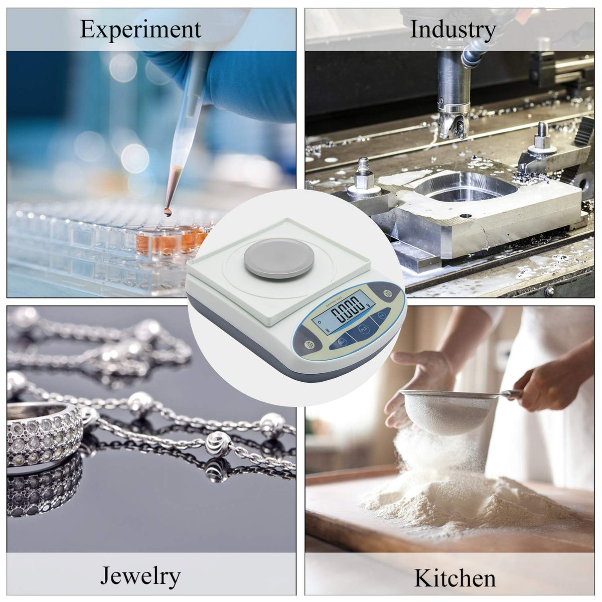 Bonvoisin Elektronische analytische weegschaal, 0,001 g, hoge precisie, 1 mg, wetenschappelijke, sieraden- en gouden keukenweegschaal
