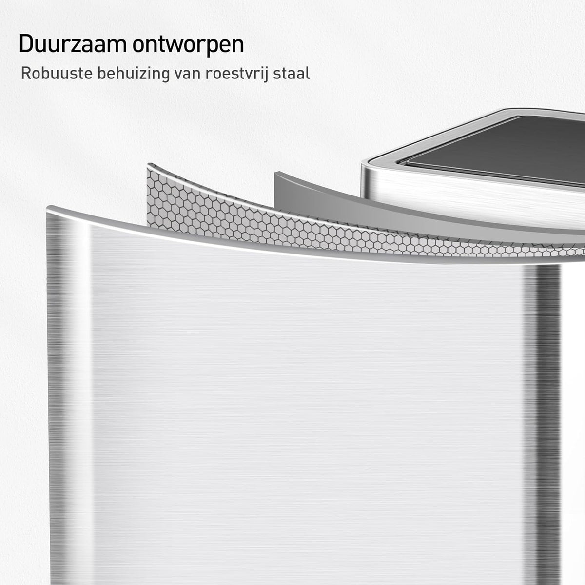 Afvalbak met Sensor – Prullenbak – Vuilnisbak – Afvalemmer – Recyclebak – 60 Liter 3-Vaks – Roestvrij Staal – Automatisch Openende Soft-Close Deksel