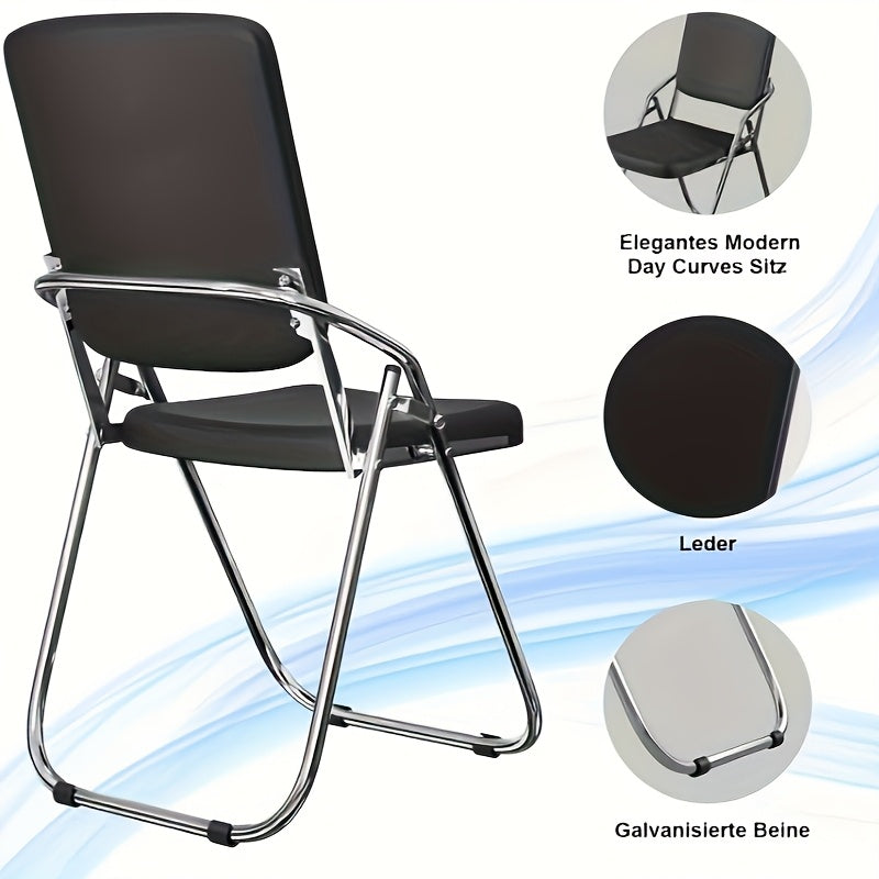 1pc Modern Space-Saving PU Armchair with Chrome Legs & Ergonomic Memory Foam Cushion - Wipe-Clean Easy-Clean Single Seat Chair with Armrests, Sturdy Metal Frame & Black/White/Gray Color Options for Kitchen, Bedroom, Dressing