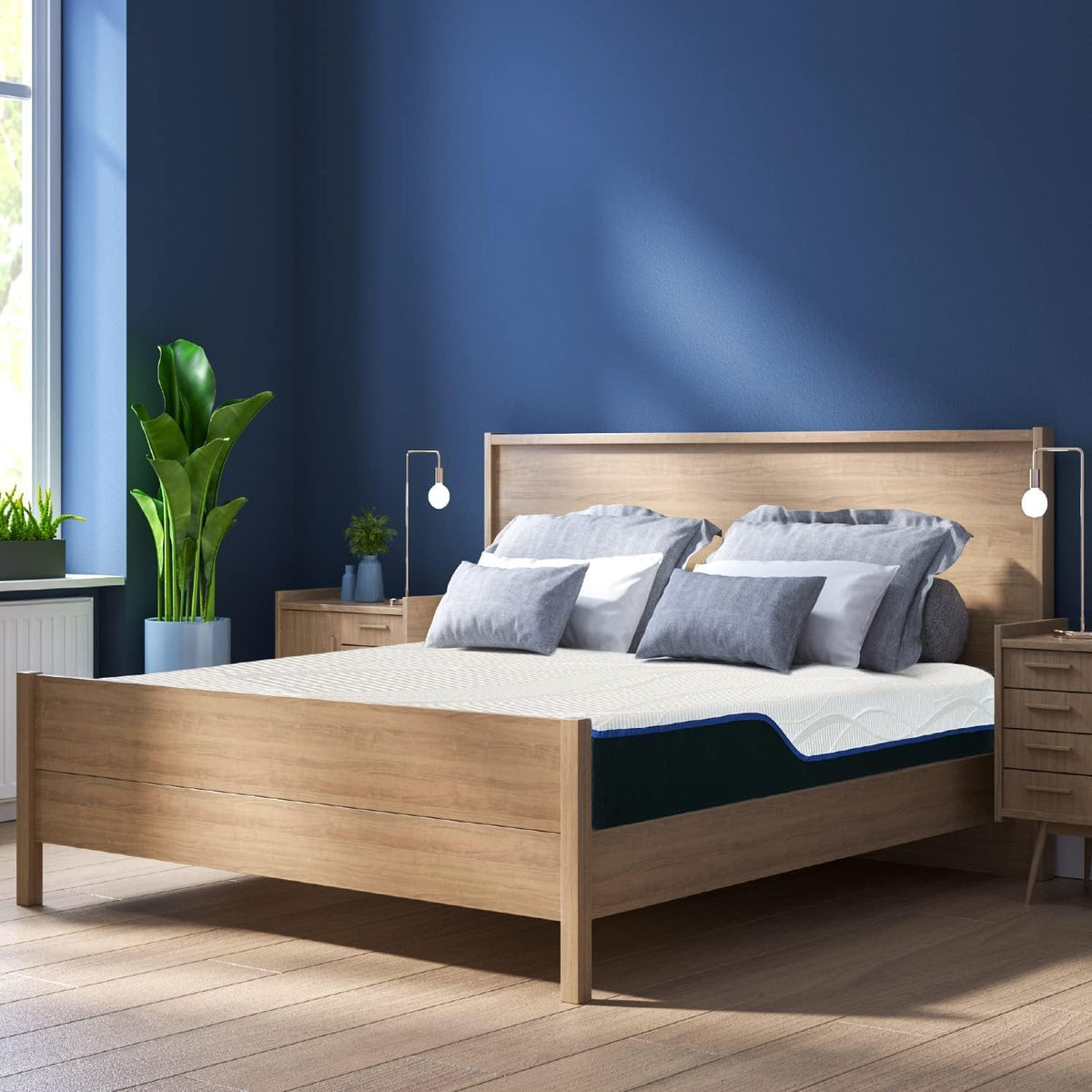 Traagschuim Matras – Visco Matras – Gel Matras – Slaapmatras – Drukverlichtend Matras – 100 x 200 cm – Verkoelende Gel-laag – Bewegingsisolatie