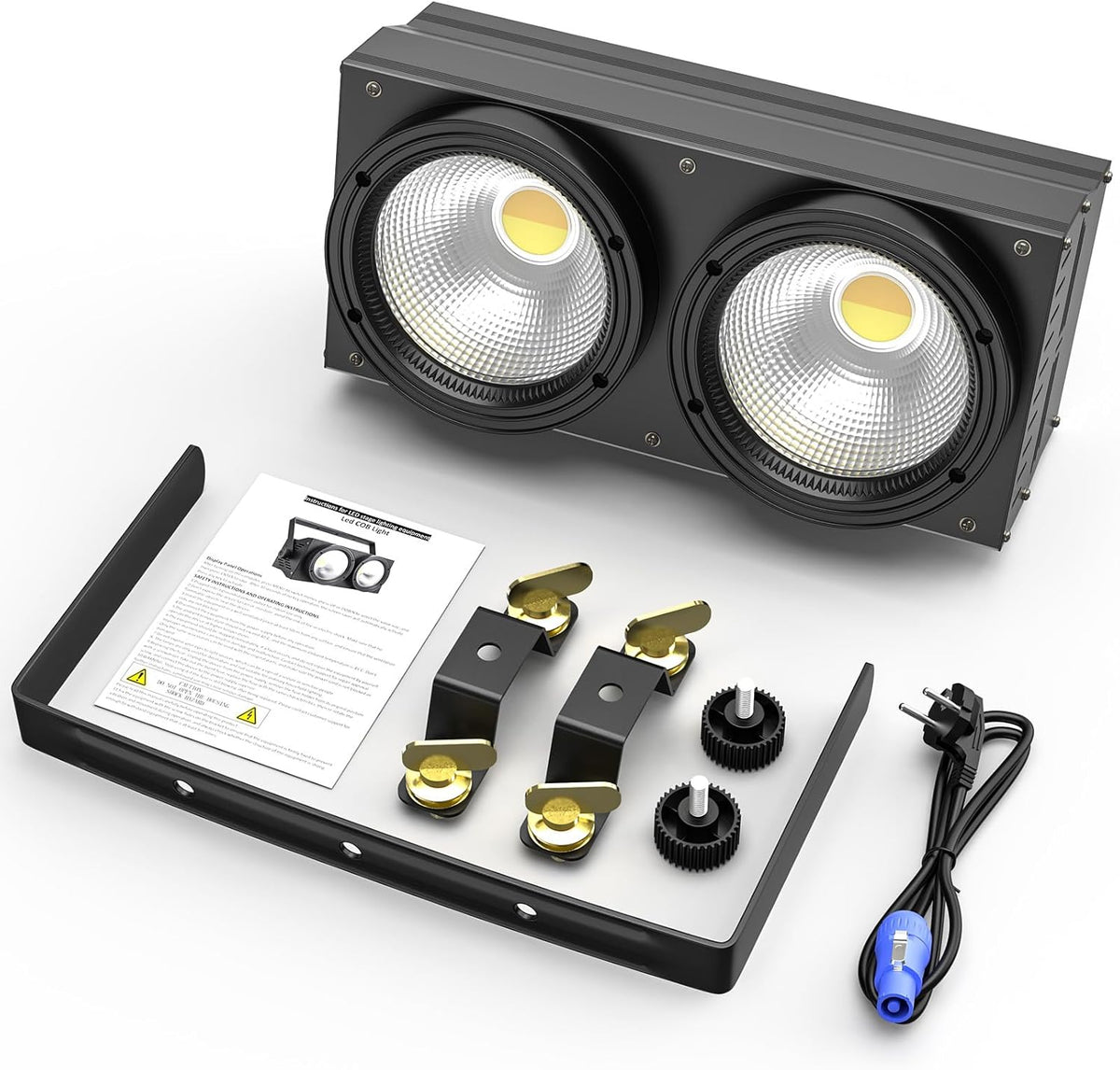 2 Pcs COB Par, 200W Stage Light Cold/Warm White, 2-in-1 Light Effects Lights with DMX8CH Stage Lighting for Disco Wedding Bar Party Public Lighting