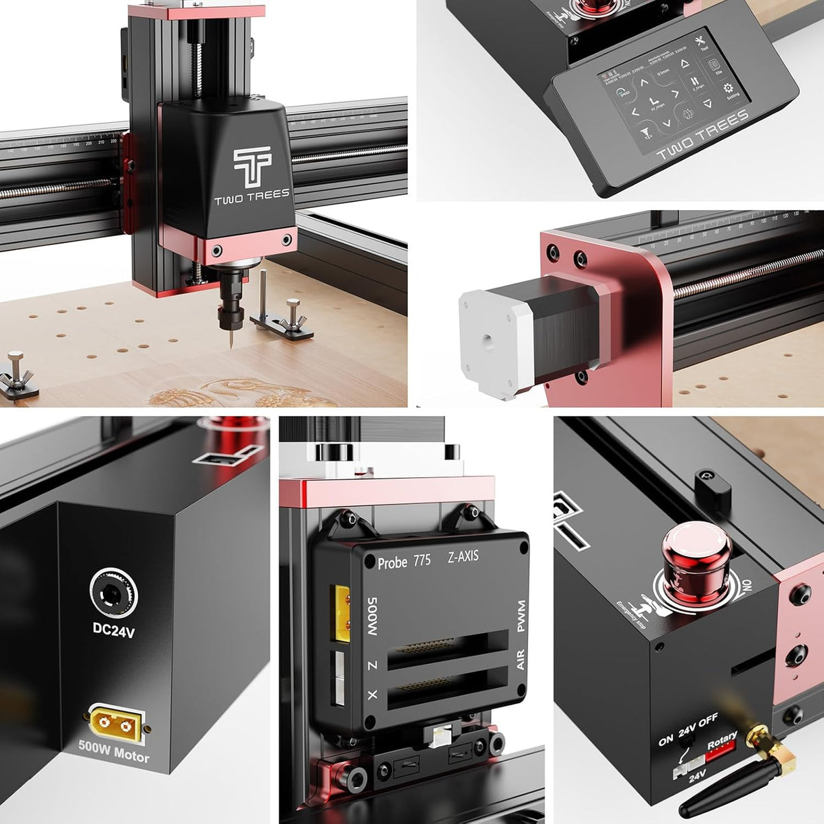 CNC freesmachine TTC450 Pro, 95% voorgemonteerd CNC-houtfrees, CNC frees voor het graveren van metaal, acryl, massief hout, 3-assige graveermachine, werkgebied: 460 x 460mm