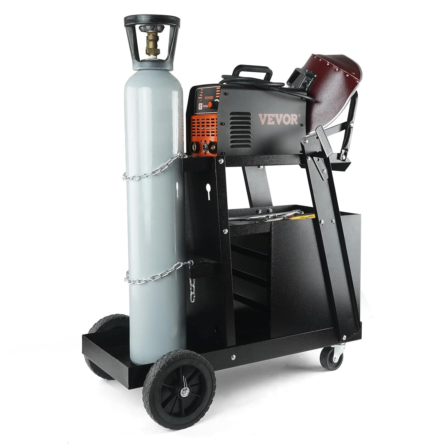Lastrolley – Laskar – Lastaakwagen – Laswagen – Lasgereedschap Trolley – 4 Laden Opbergruimte – Draagkracht Tot 120 Kg