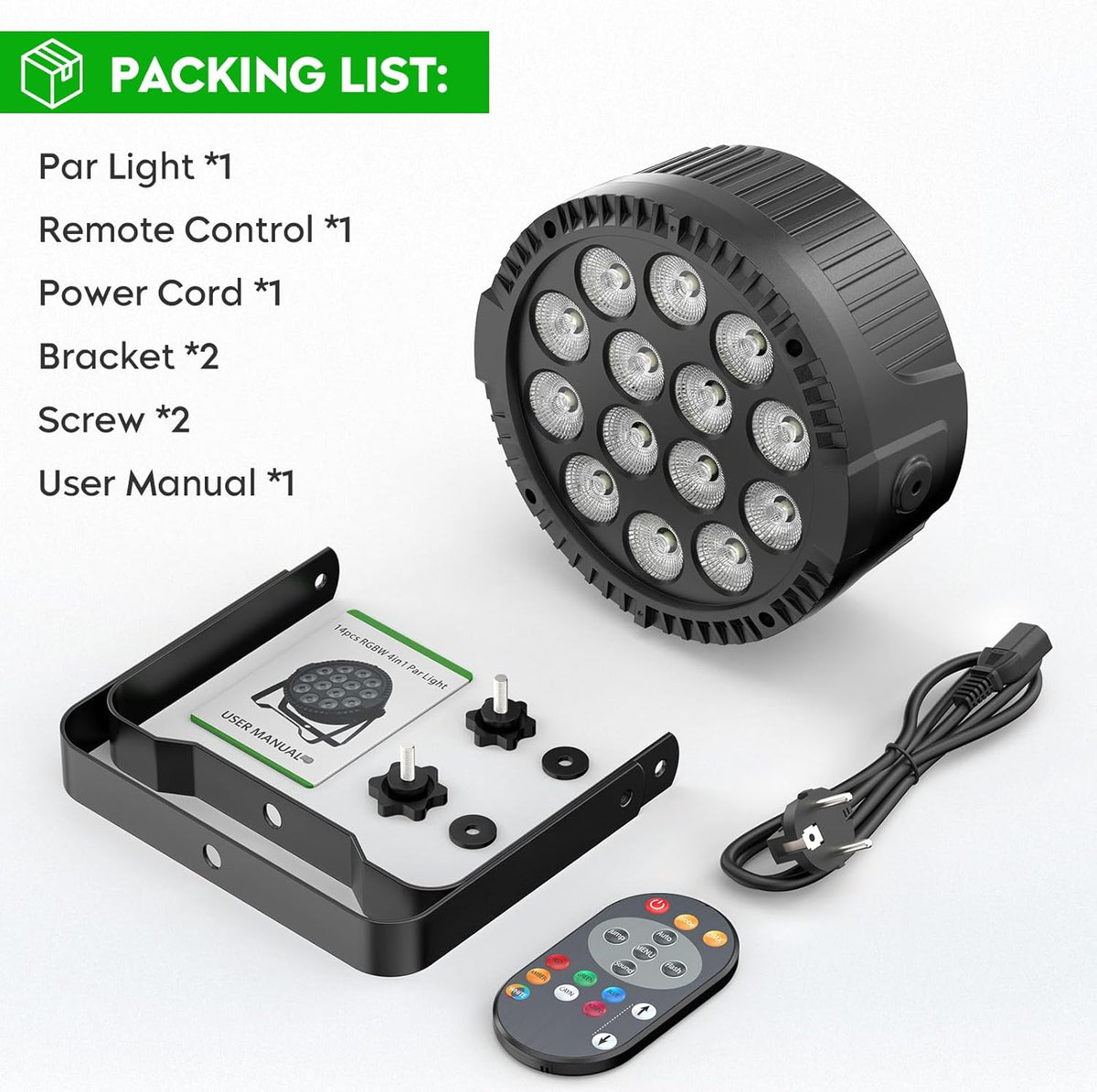 4pcs 14 * 6W RGBW LED Par Floodlight with Light Stand, DMX512 disco light stage light with remote control party light floodlight lighting Par LED light for stage DJ KTTV show bar Halloween - QUORE